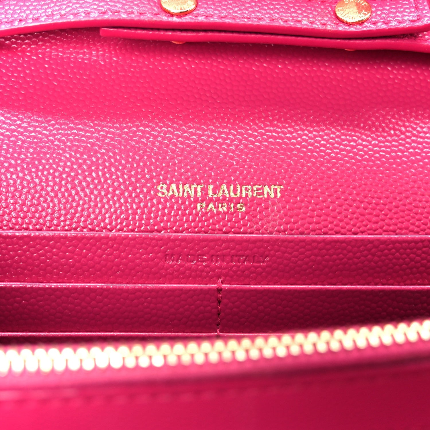 Grain De Poudre Matelasse Chevron Monogram Envelope Chain Wallet Bubblegum