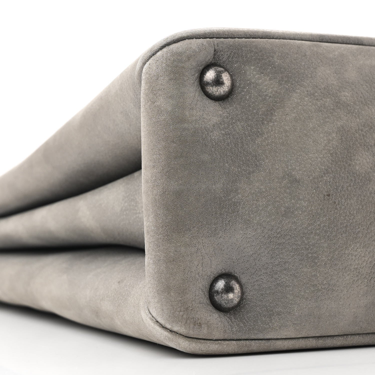 Iridescent Calfskin CC East West Shopping Tote Light Grey