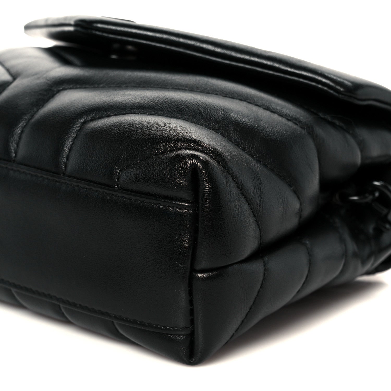 Calfskin Y Quilted Monogram Toy Loulou Crossbody Bag Black