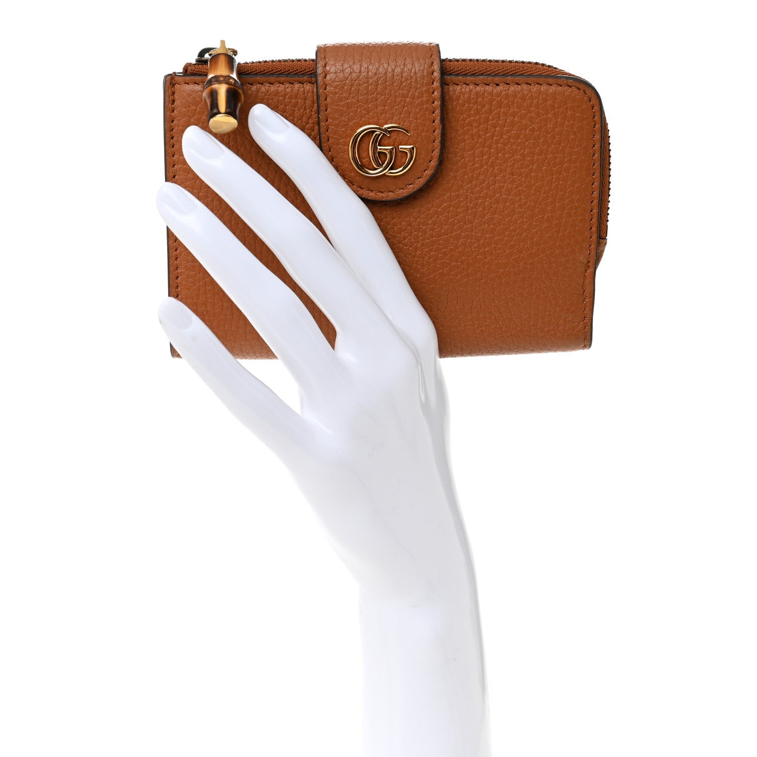 Piuma Calfskin Medium Bamboo Double G Wallet Cuir