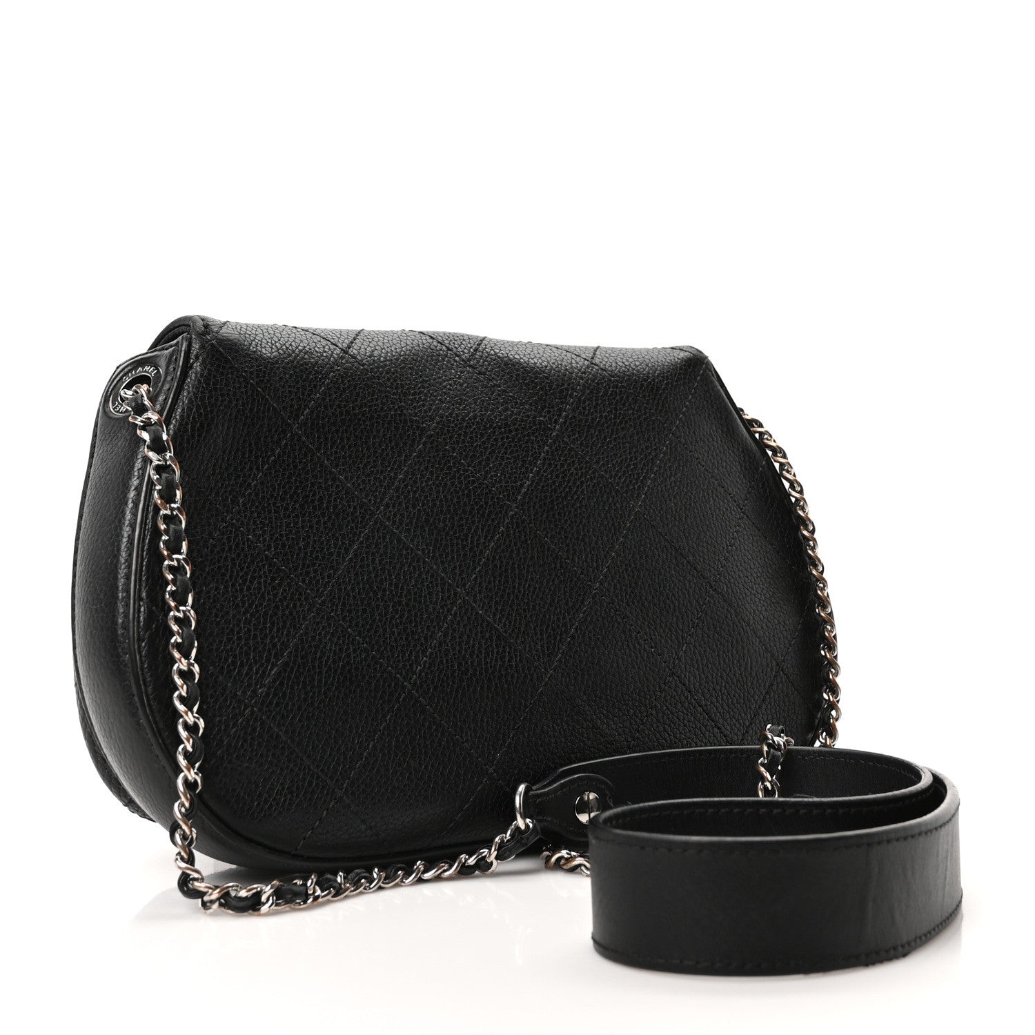 Calfskin Quilted Jungle Stroll Shoulder Bag Black