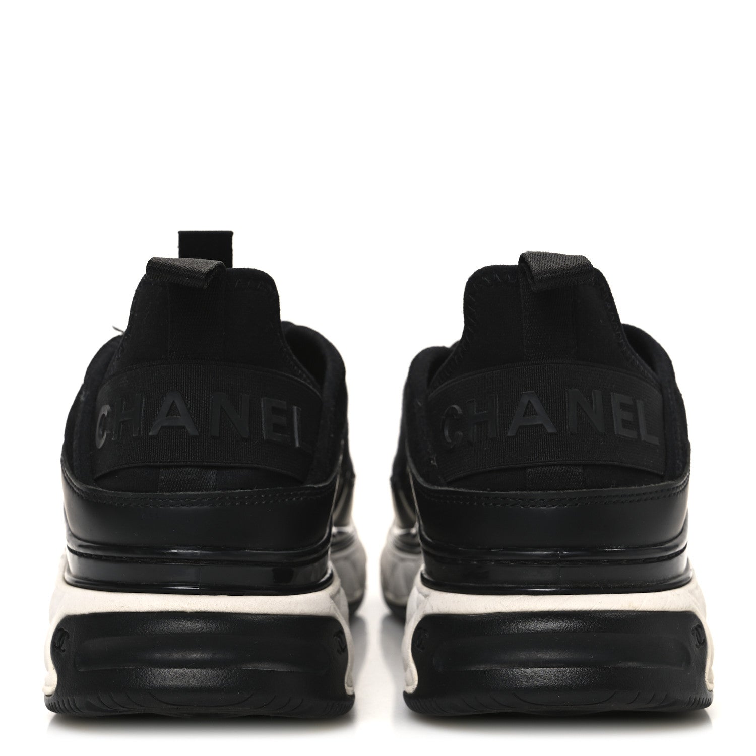 Velvet Calfskin Mixed Fibers CC Sneakers 39 Black
