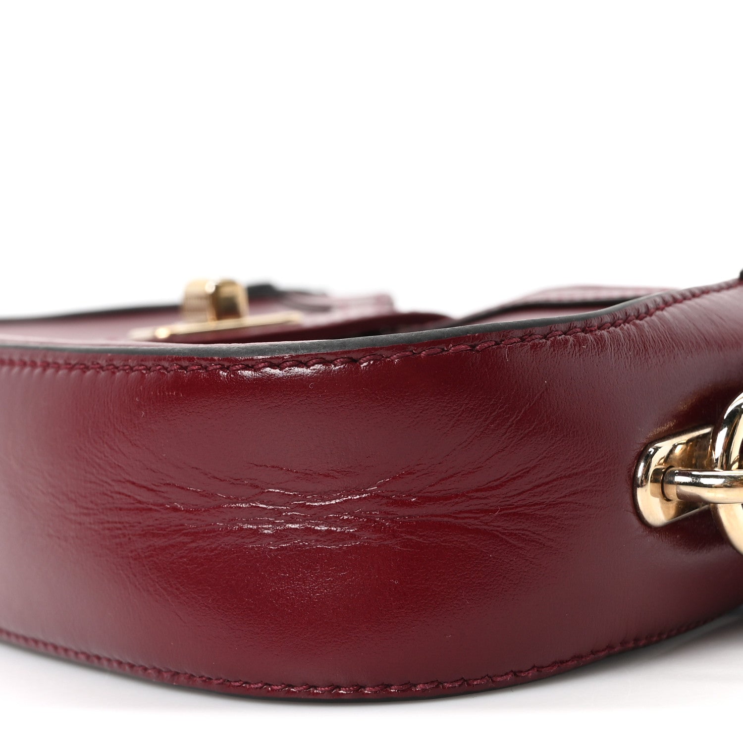 Calfskin Mini Moon Side Shoulder Bag Rosso Ancora