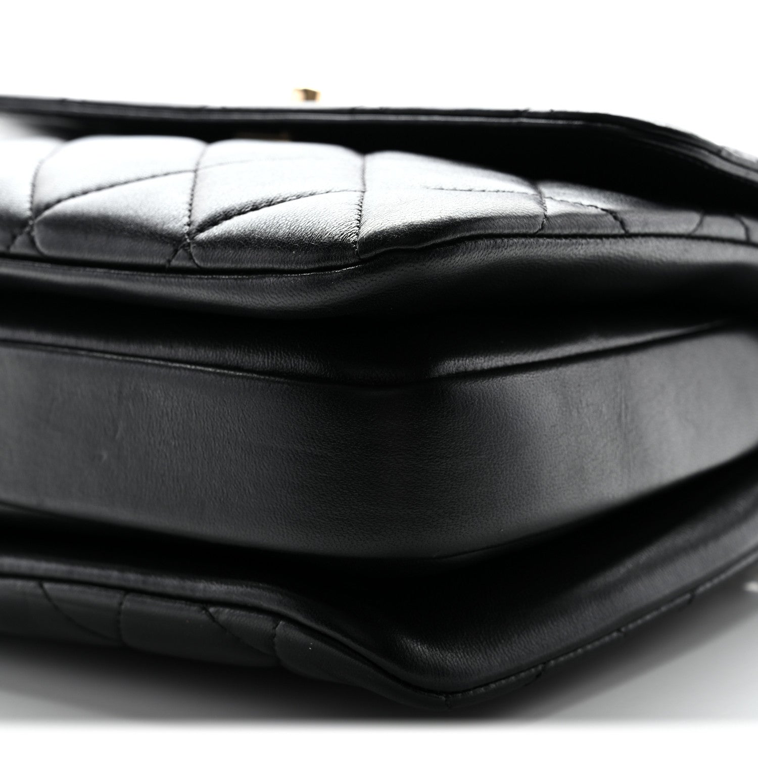 Lambskin Quilted Small Trendy CC Dual Handle Flap Bag Black