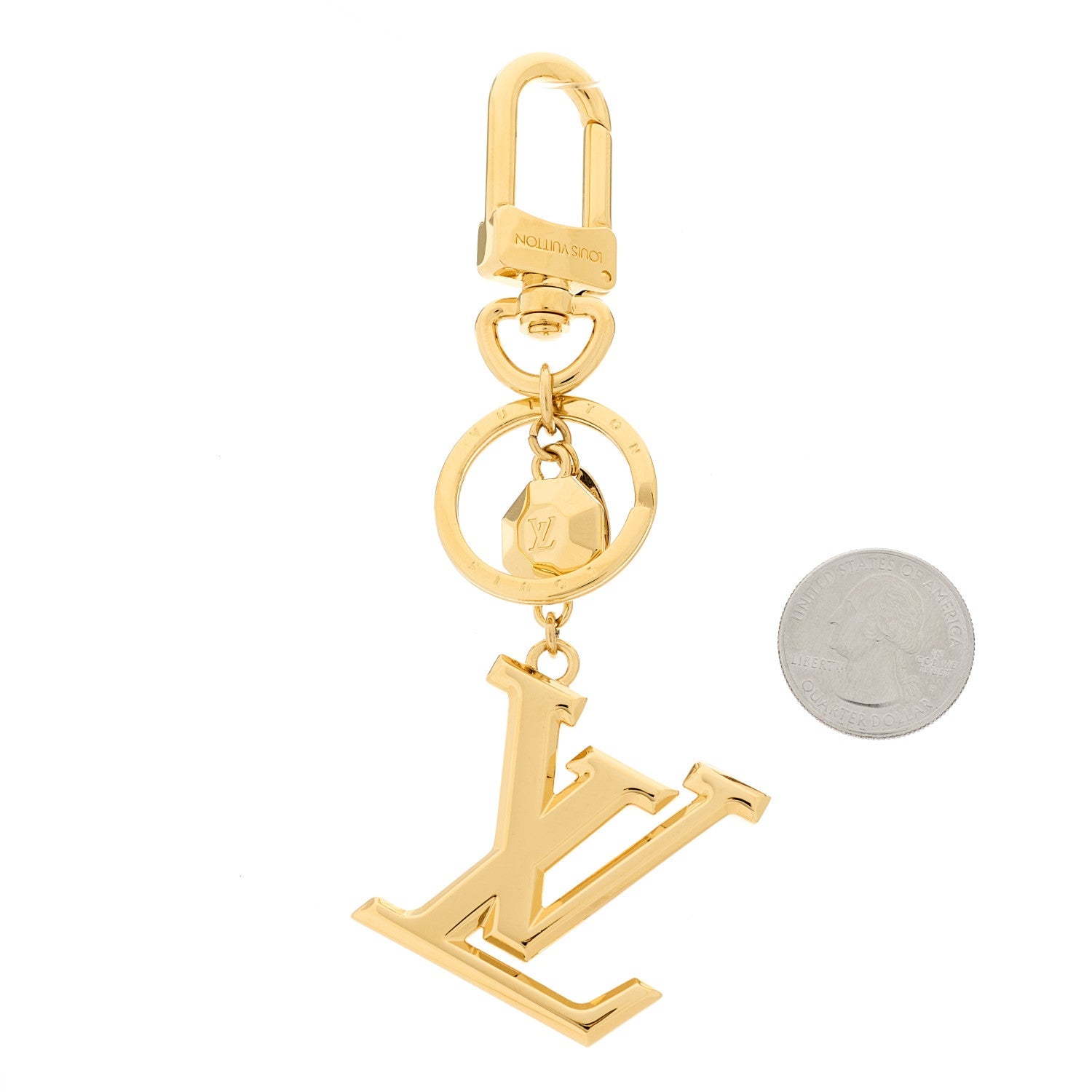 LV Facettes Bag Charm Key Holder Gold