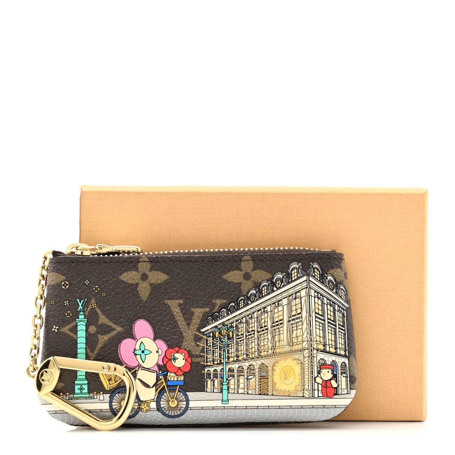 Monogram 2022 Christmas Animation Paris Key Pouch Pink