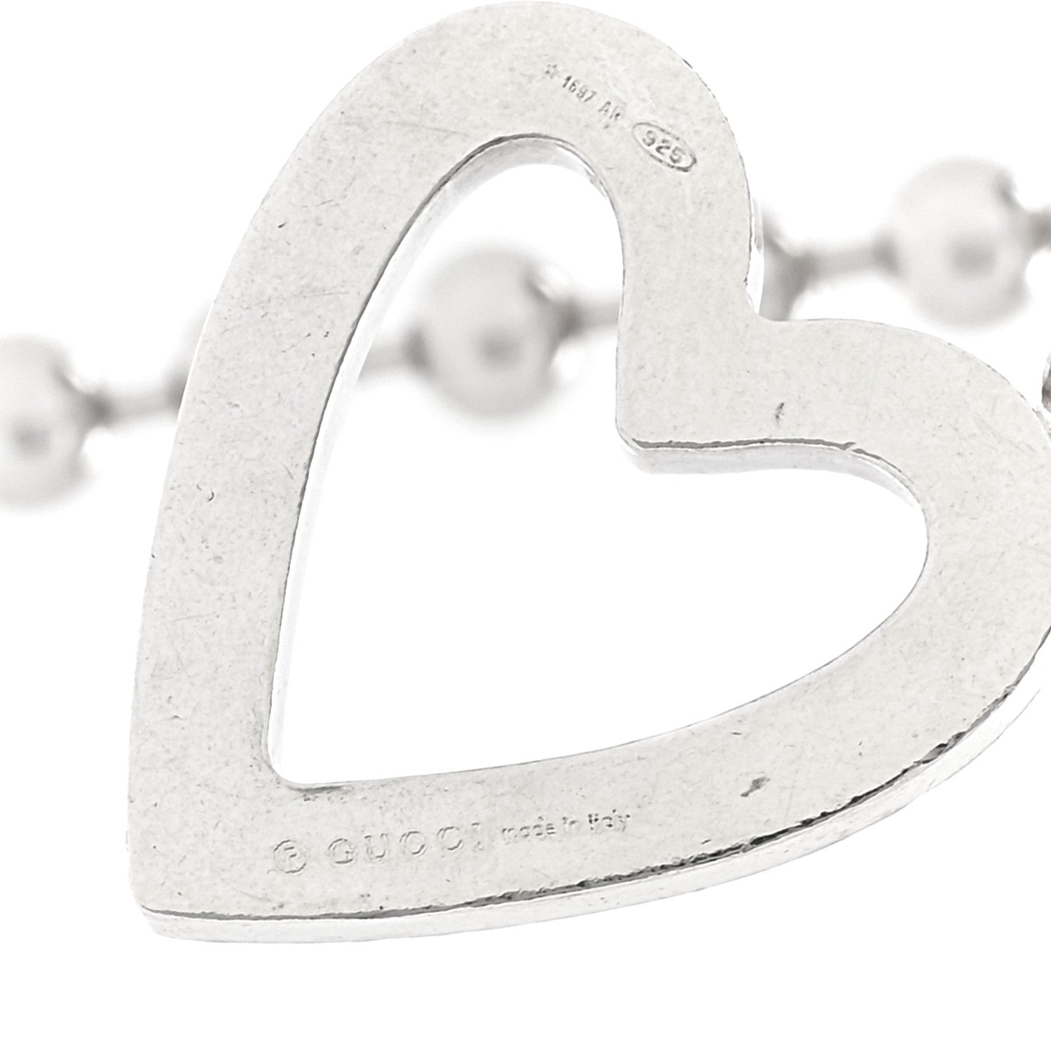 Sterling Silver Bead Heart Toggle Necklace