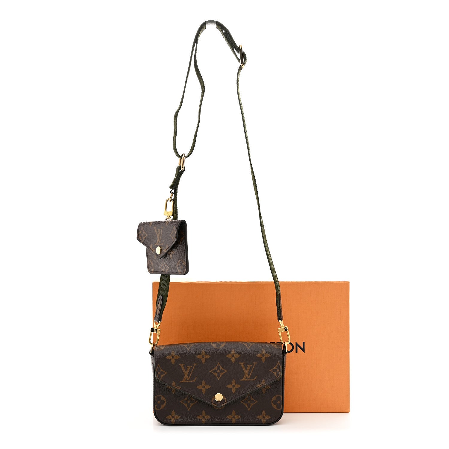 Monogram Felicie Strap & Go Kaki