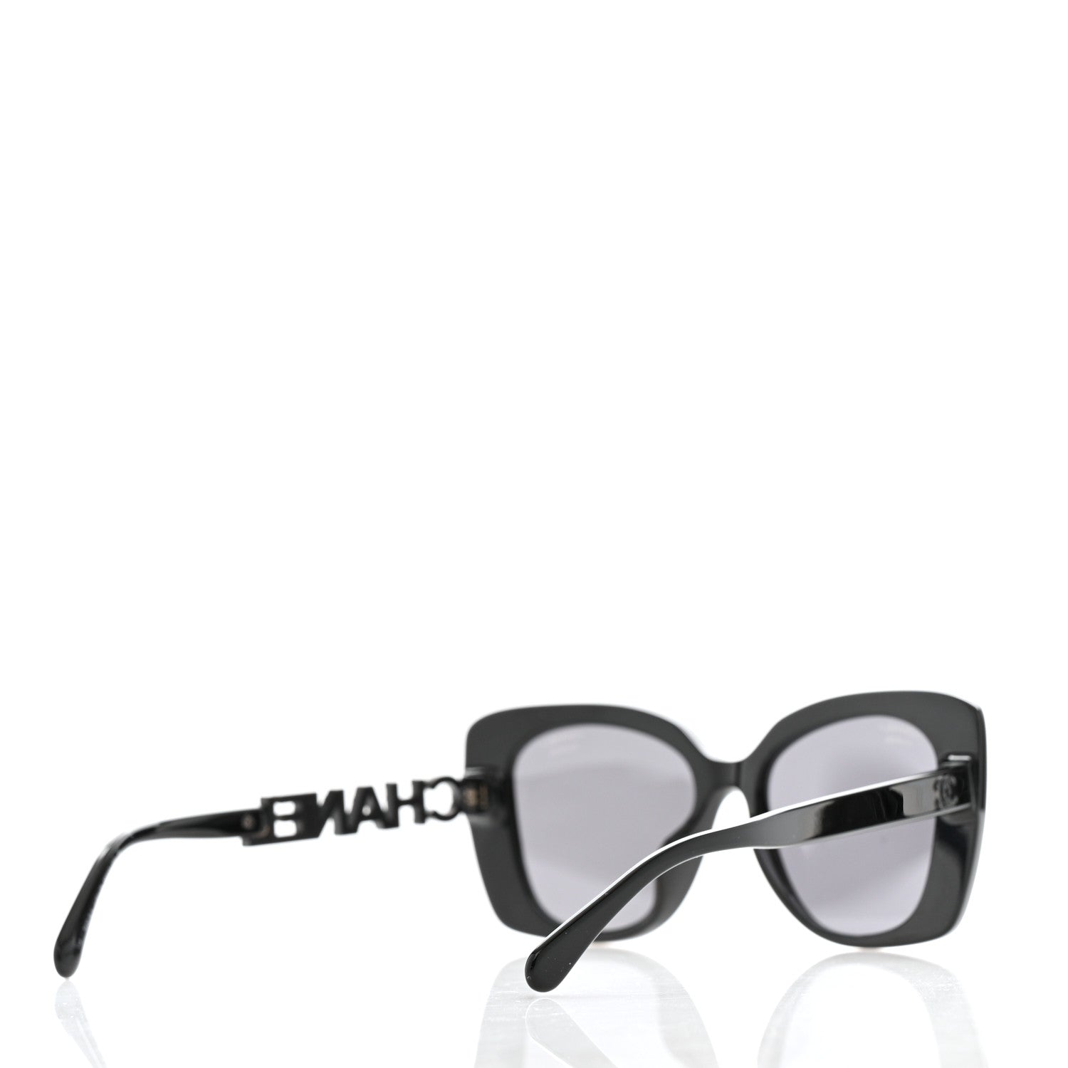 Acetate Strass Polarized Square Sunglasses 5422-B Black