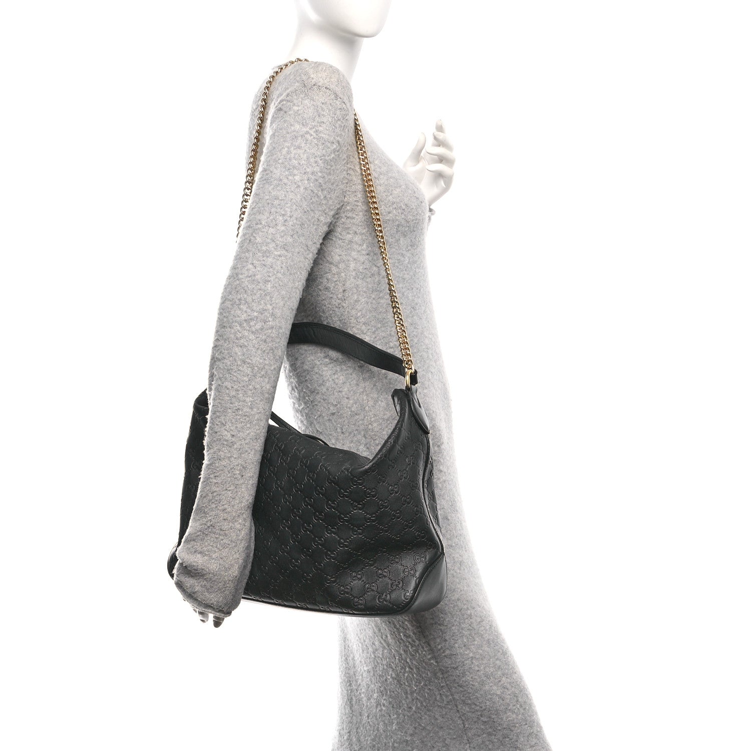 Guccissima Signature Large Linea A Hobo Black