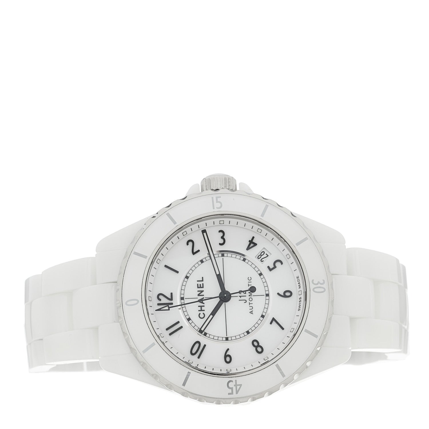Stainless Steel Ceramic 38mm J12 Automatic Watch White