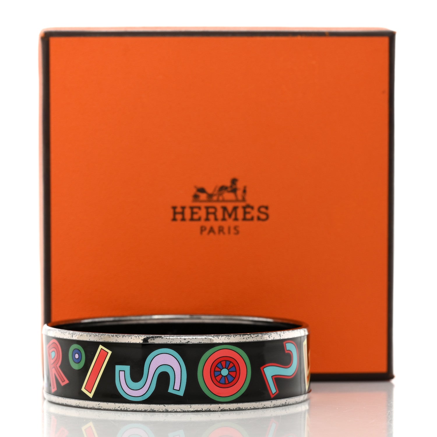 Enamel Printed Wide Tohu Bohu Bracelet 62 Black