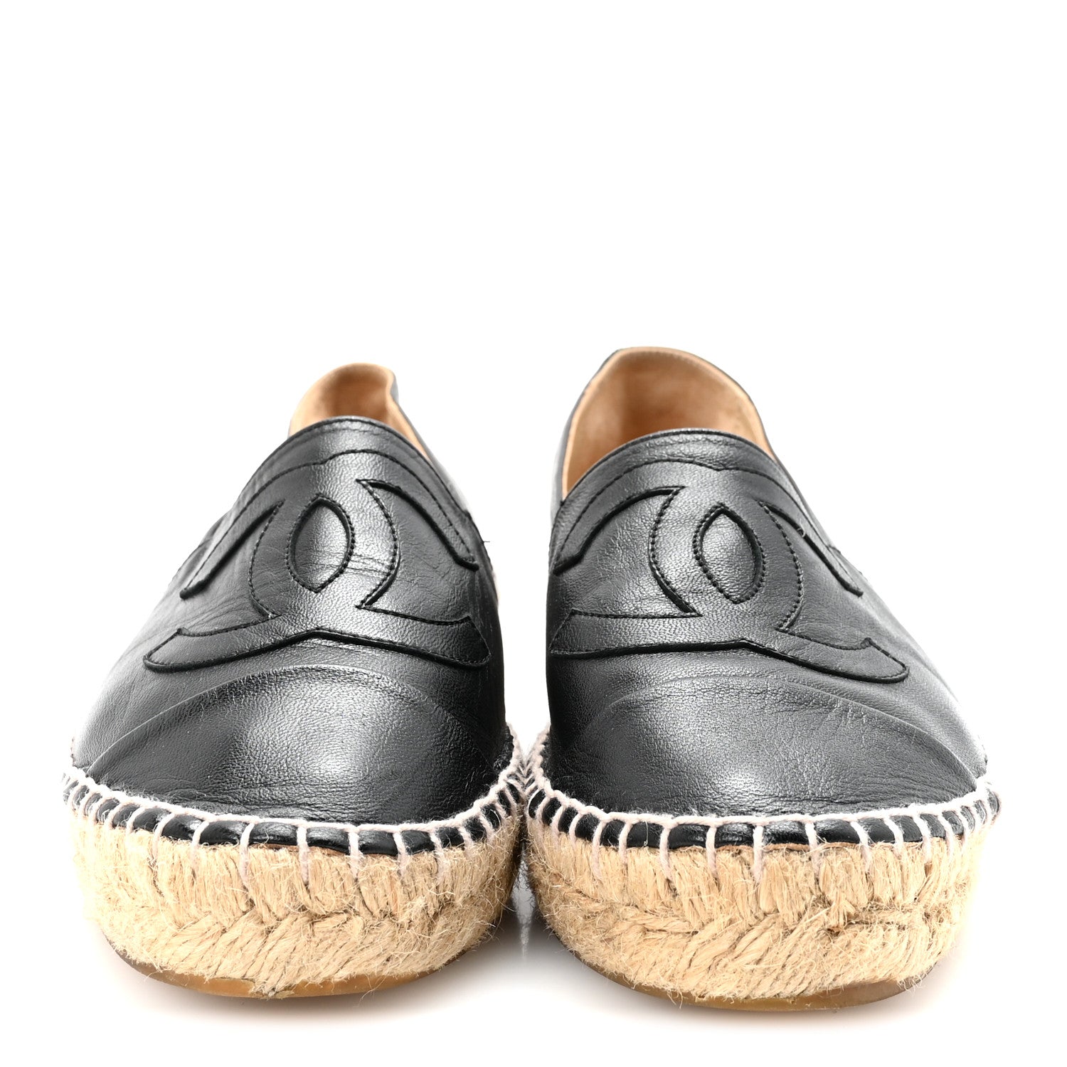 Lambskin CC Espadrilles 37 Black