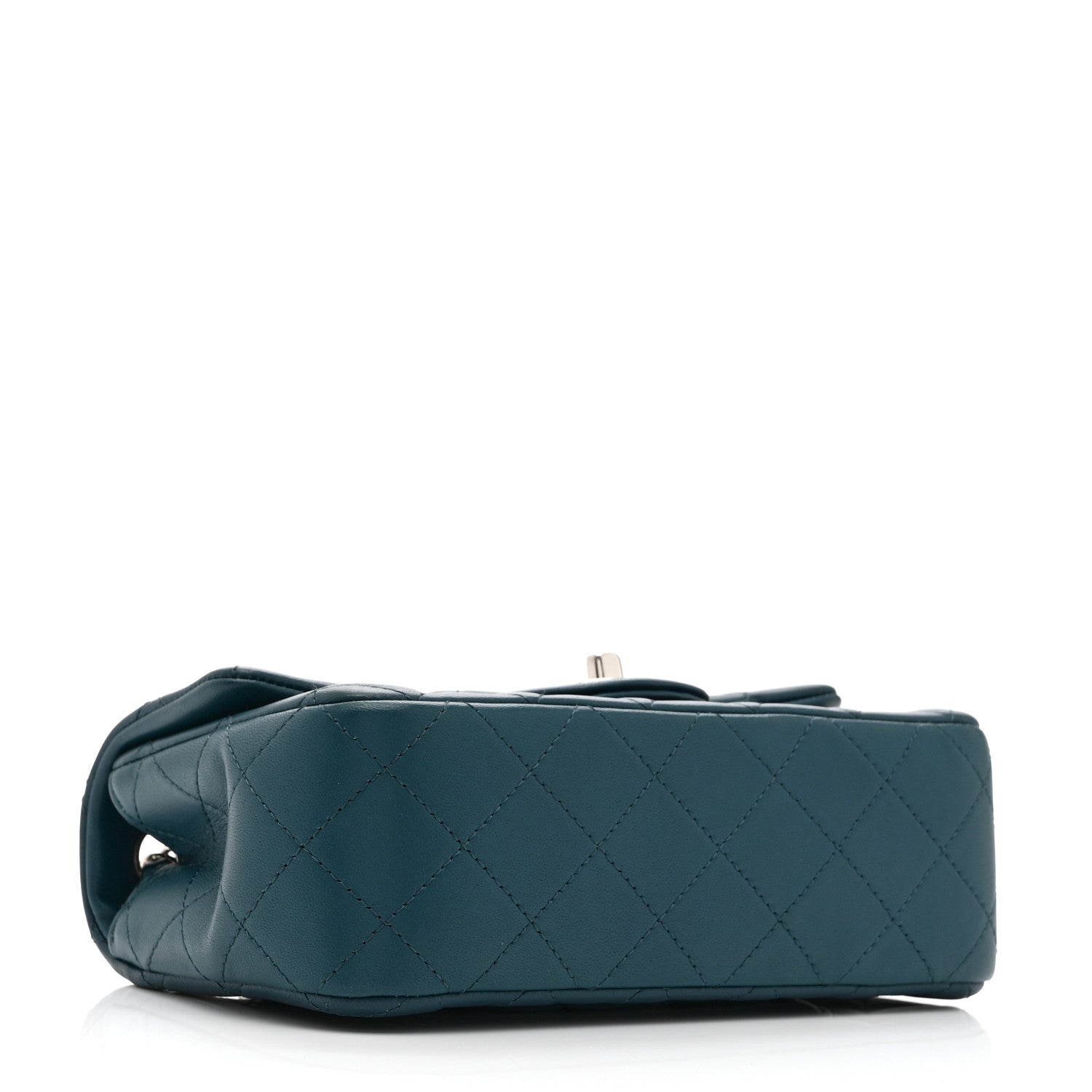 Lambskin Quilted Mini Rectangular Flap Dark Blue
