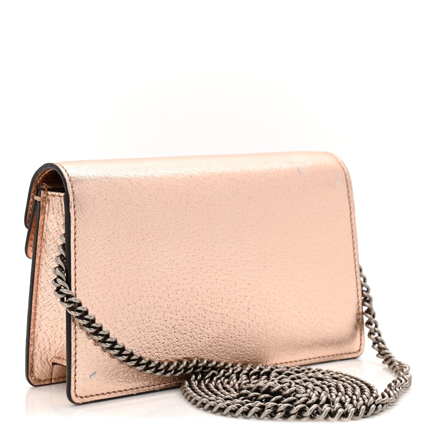 Metallic Calfskin Super Mini Dionysus Shoulder Bag Rose Gold