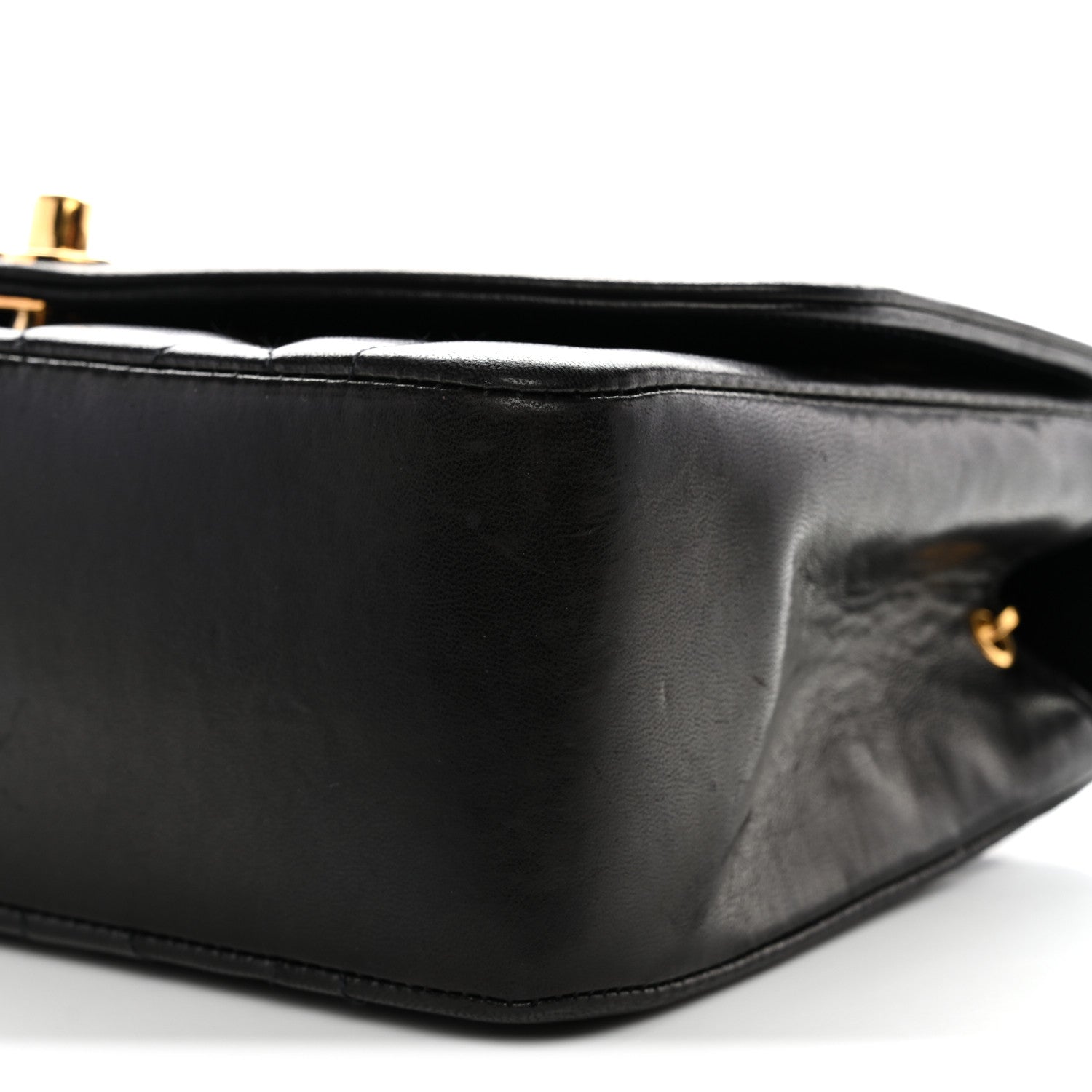 Lambskin Quilted Small Single Flap Black
