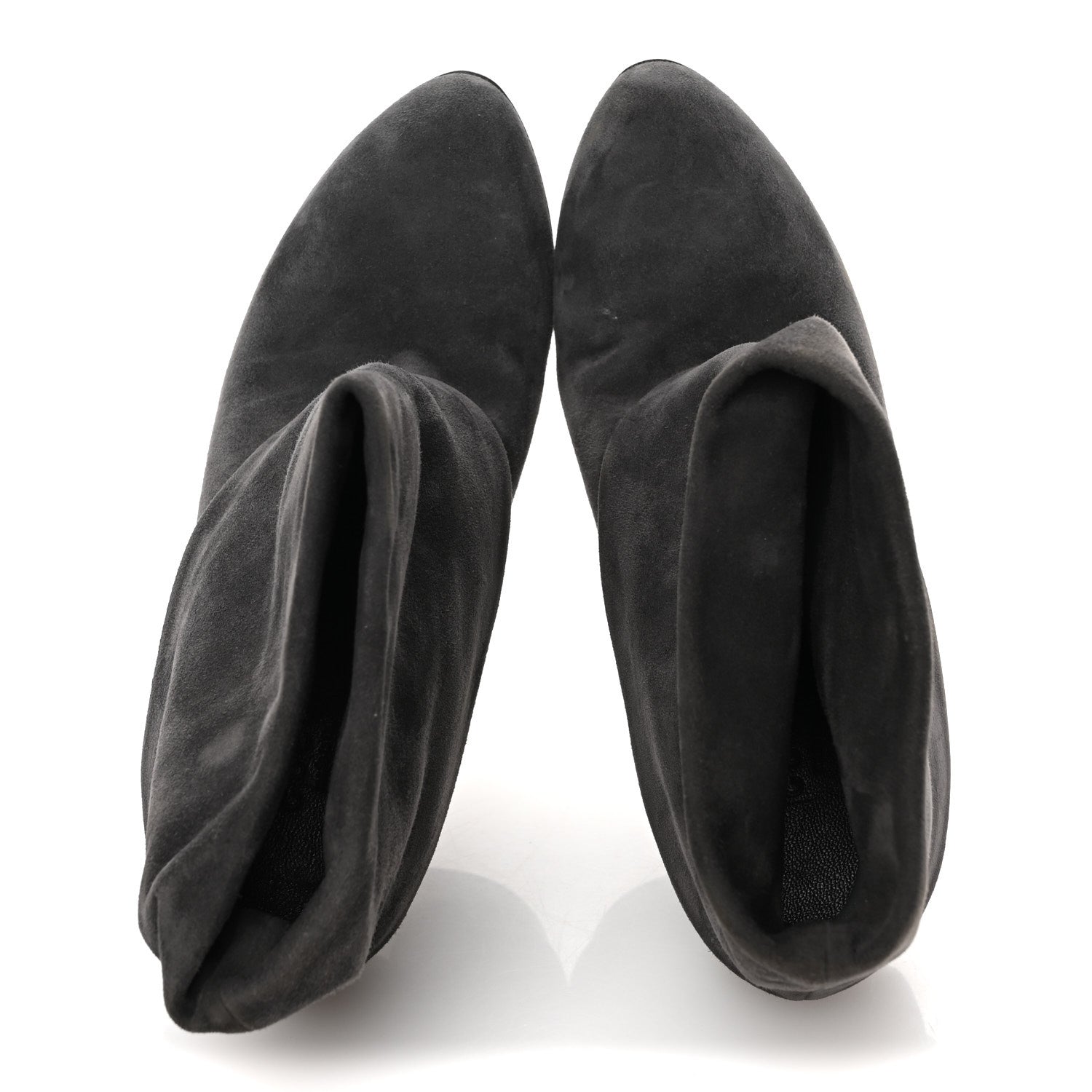 Suede Platform Foldover Ankle Boots 35 Grey
