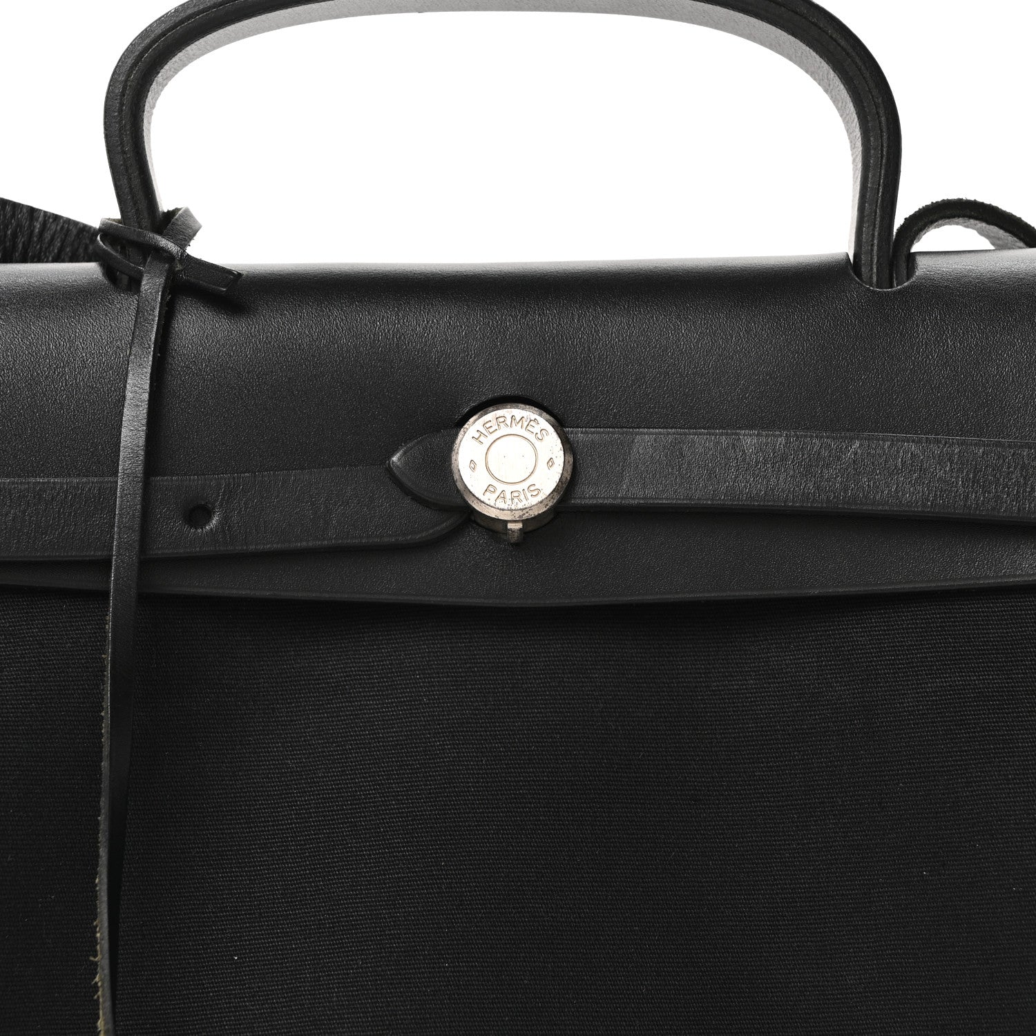 Toile Vache Calfskin Herbag 30 PM Ficelle Black