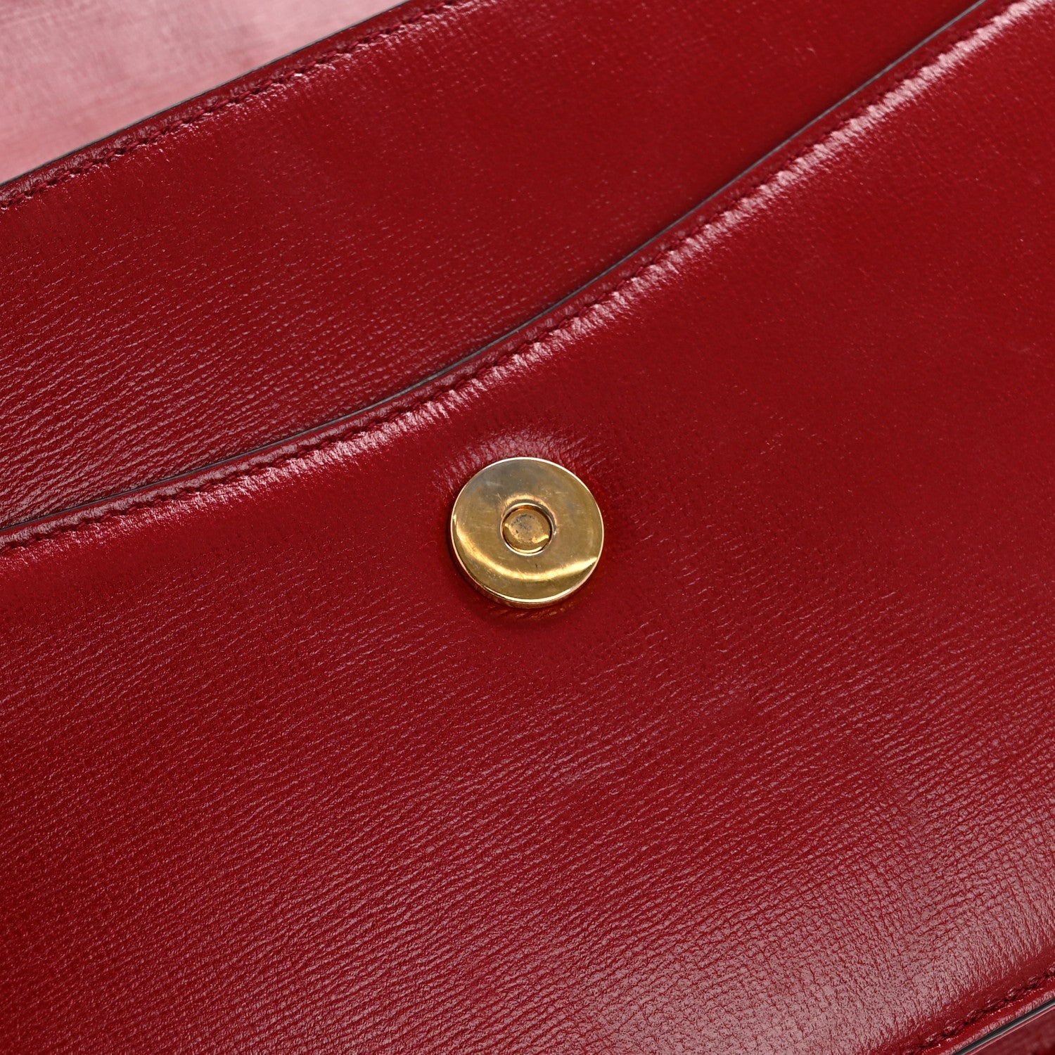 Textured Calfskin Small Torchon GG Ring Shoulder Bag New Cherry Red
