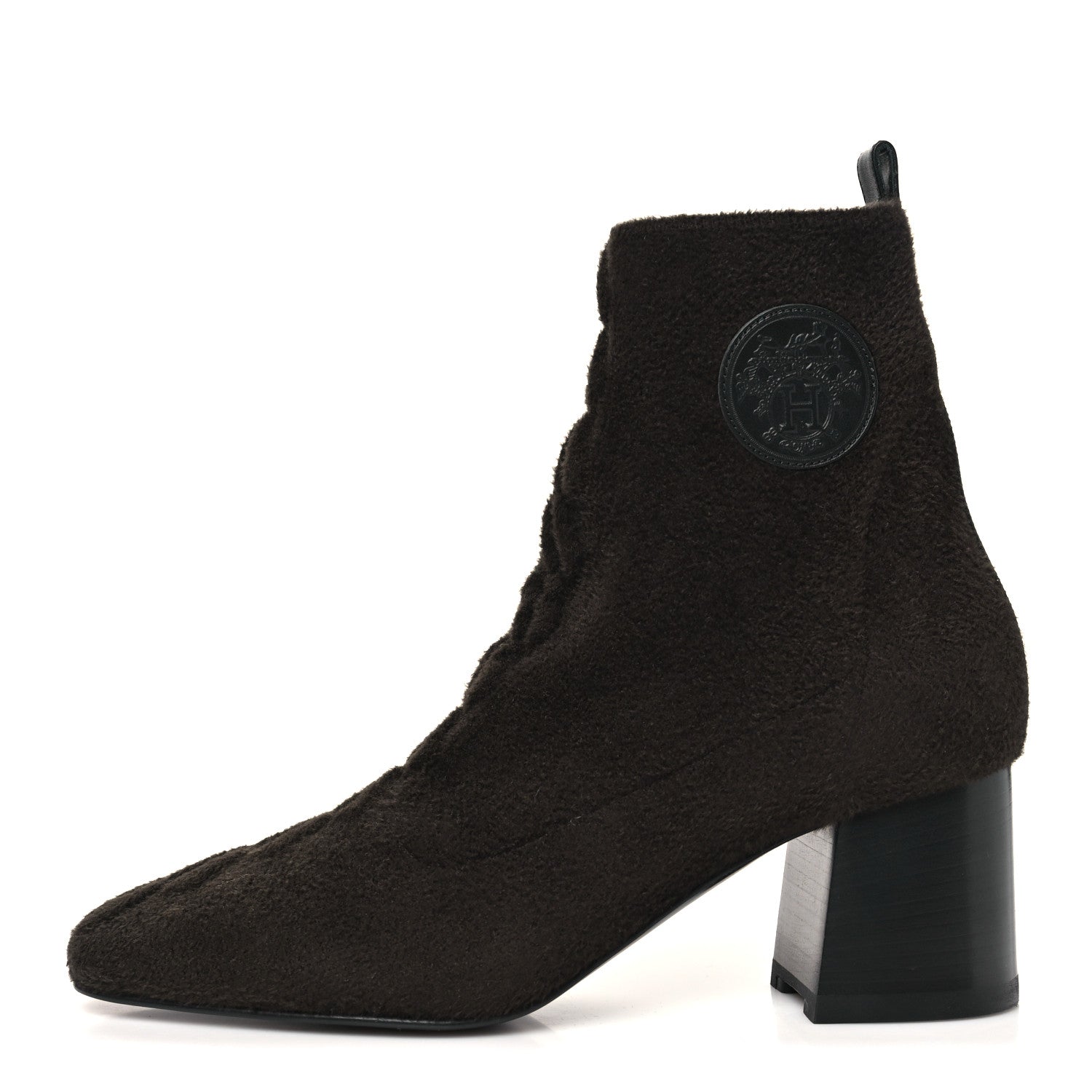 Knit Calfskin Volver 60 Ankle Boots 38 Brown