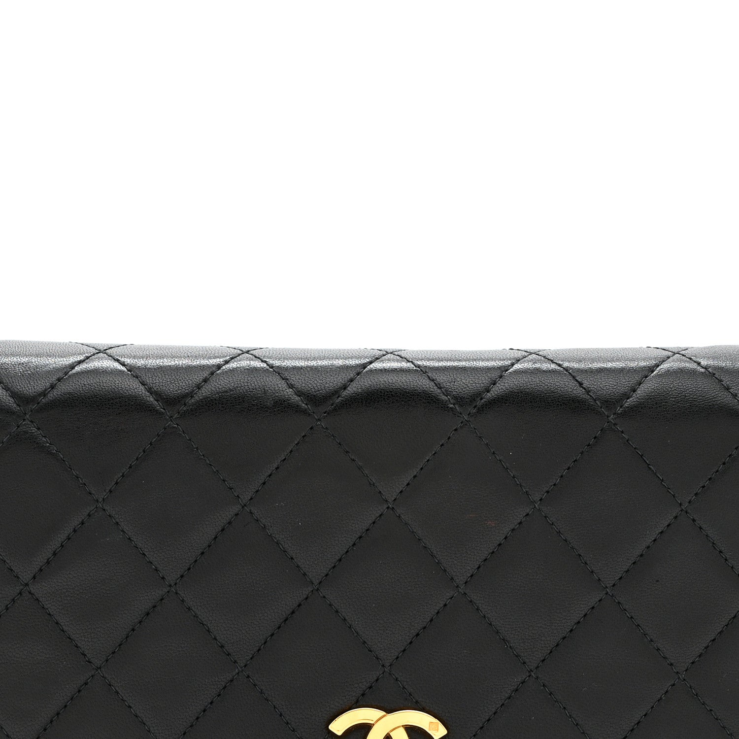 Lambskin Quilted Small Single Flap Black