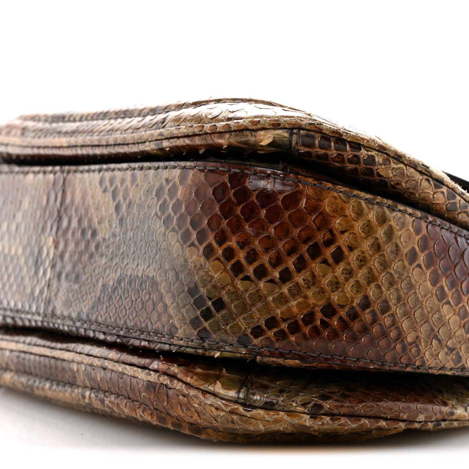 Snakeskin Medium New Bamboo Top Handle Bag Natural