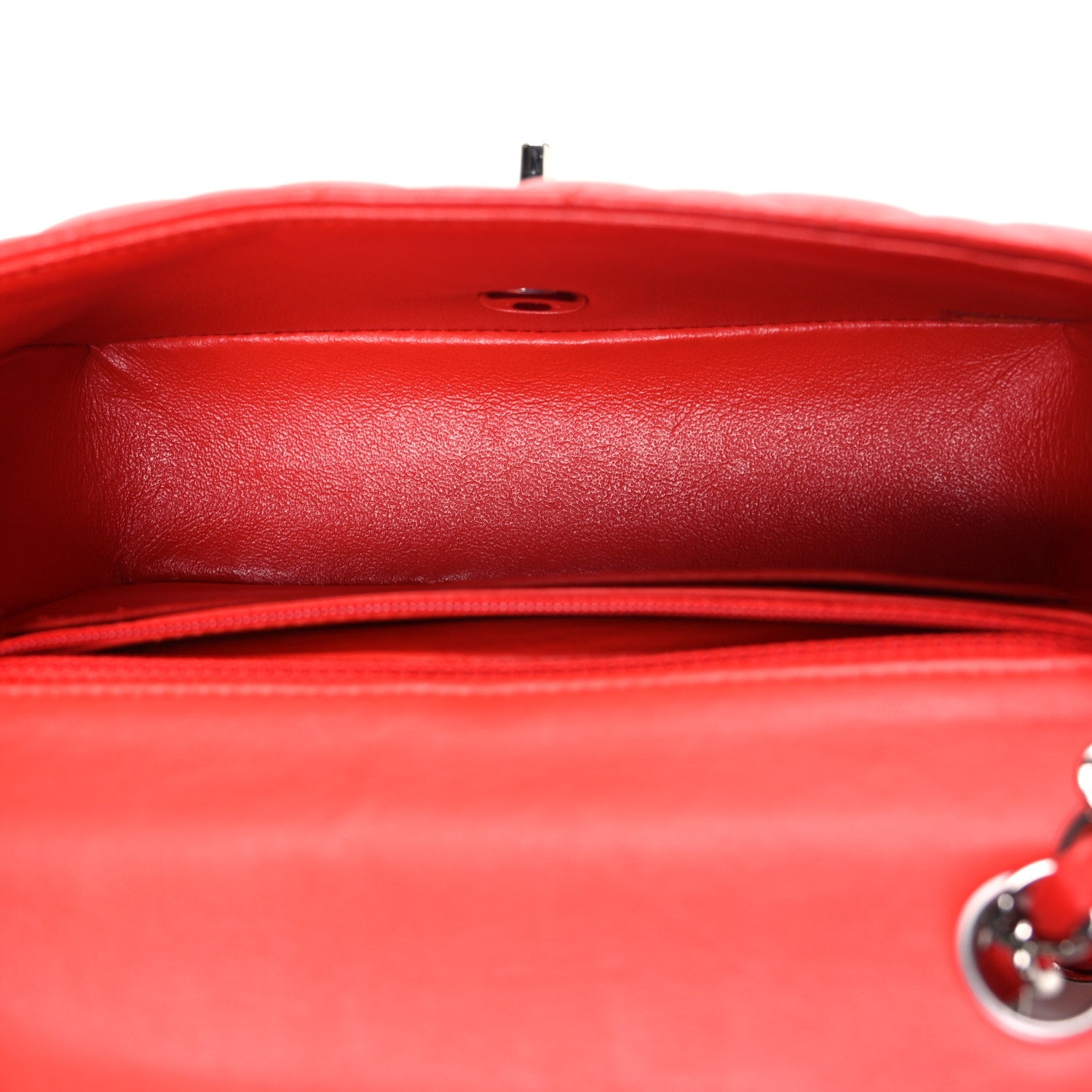 Lambskin Quilted Mini Rectangular Flap Red