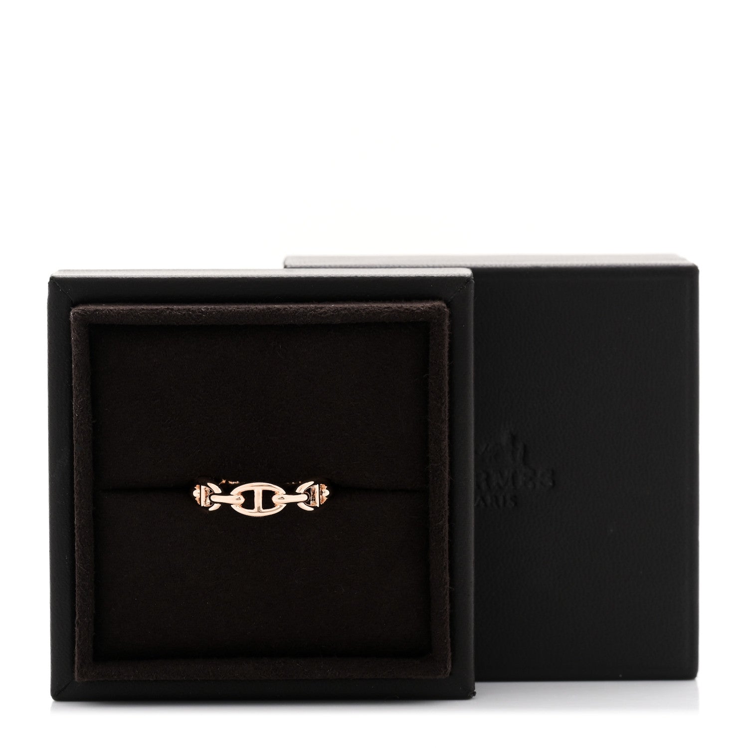 18K Rose Gold PM Chaine d'Ancre Enchainee Ring 58 8.5