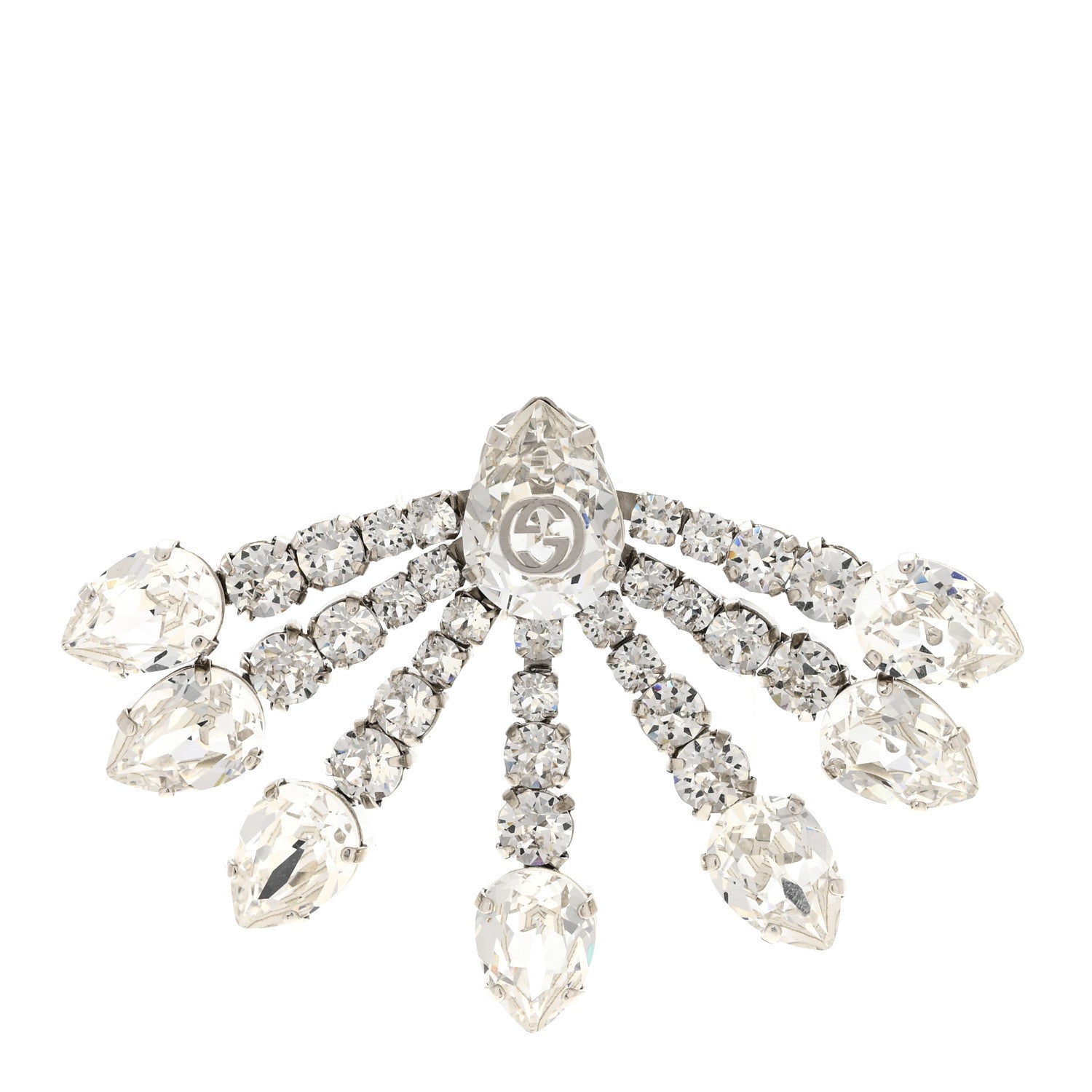 Crystal Single Earring Silver