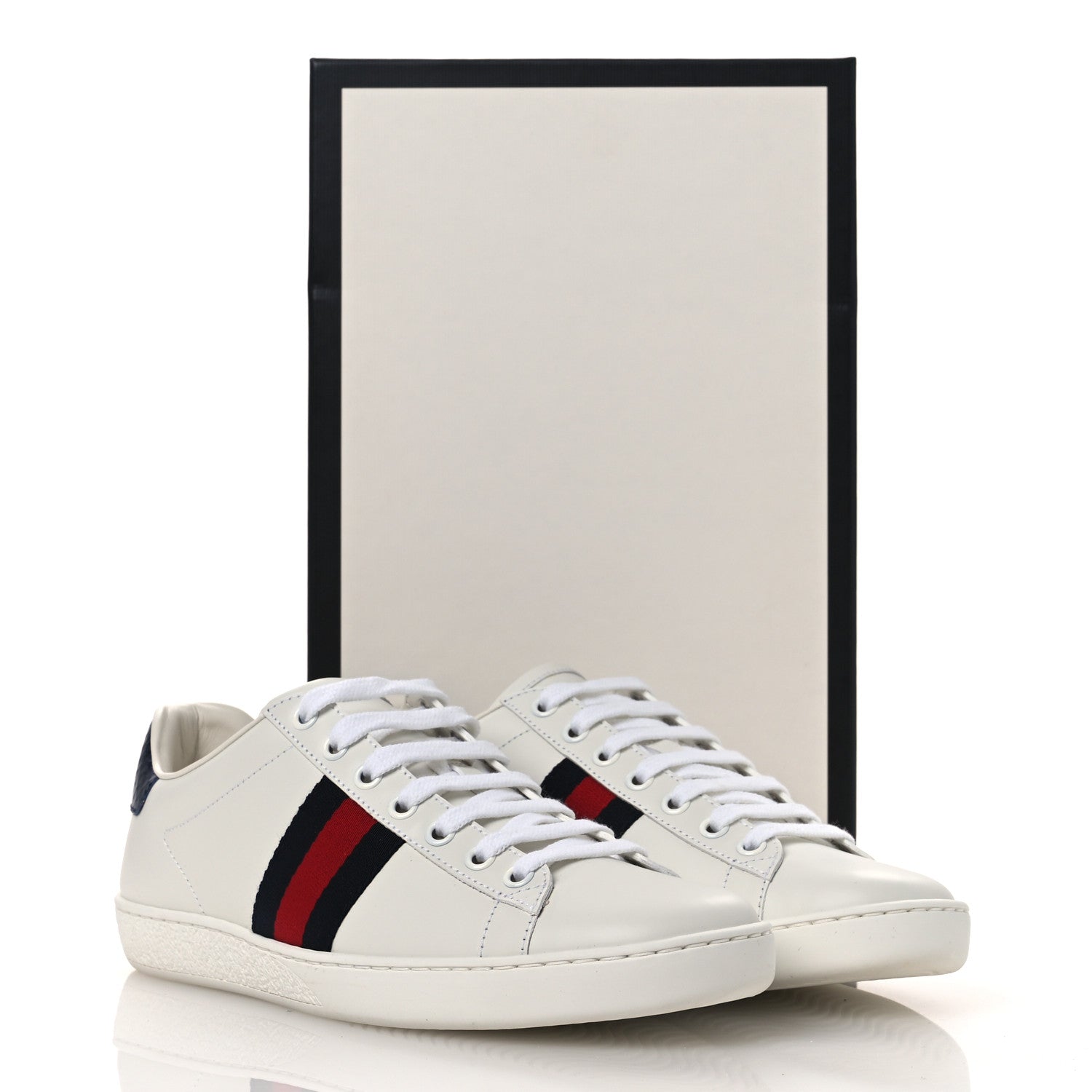 Calfskin Ayers Web Womens Ace Sneakers 37.5 White Blue