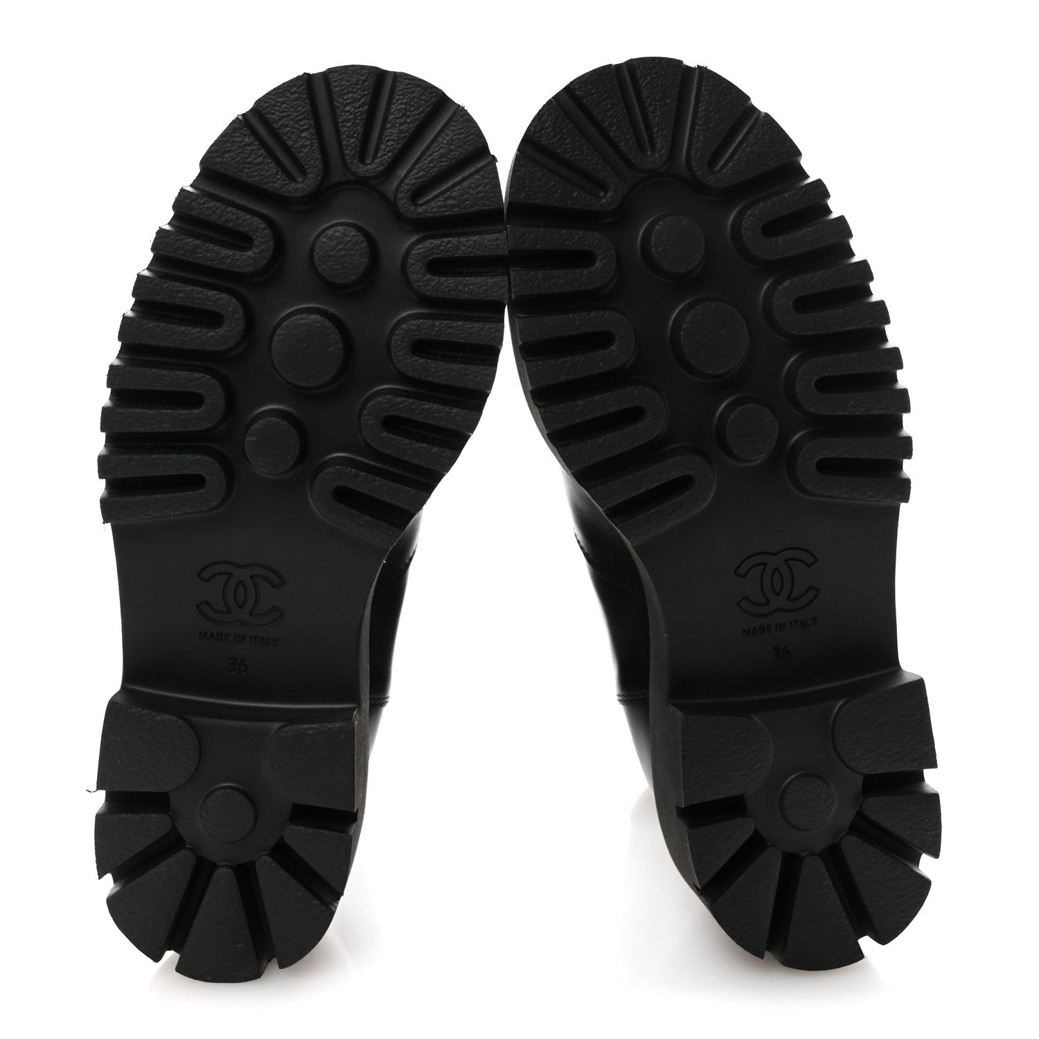 Calfskin Cap Toe CC Short Boots 36 Black
