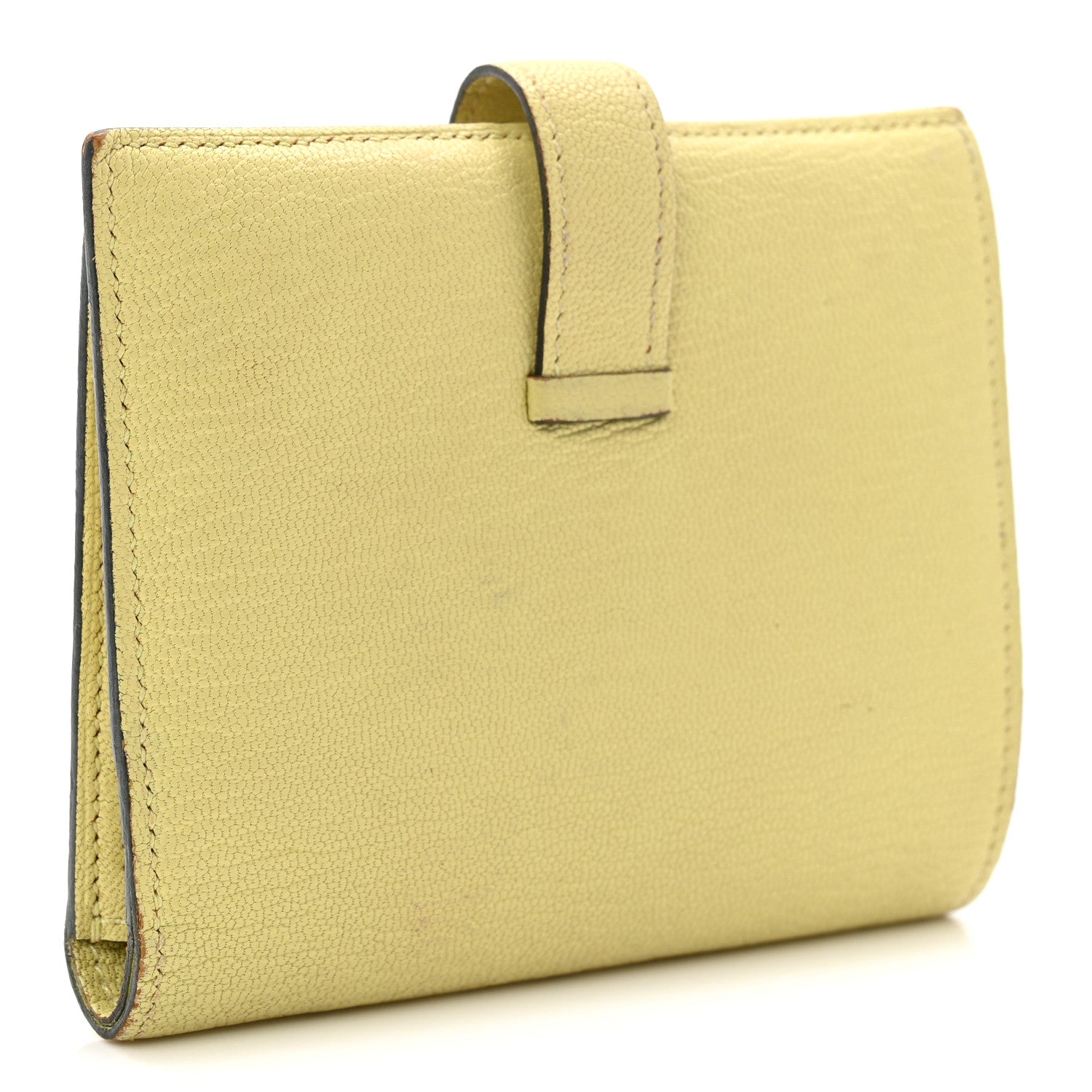 Chevre Mysore Bearn Card Holder Wallet Jaune Bourgeon