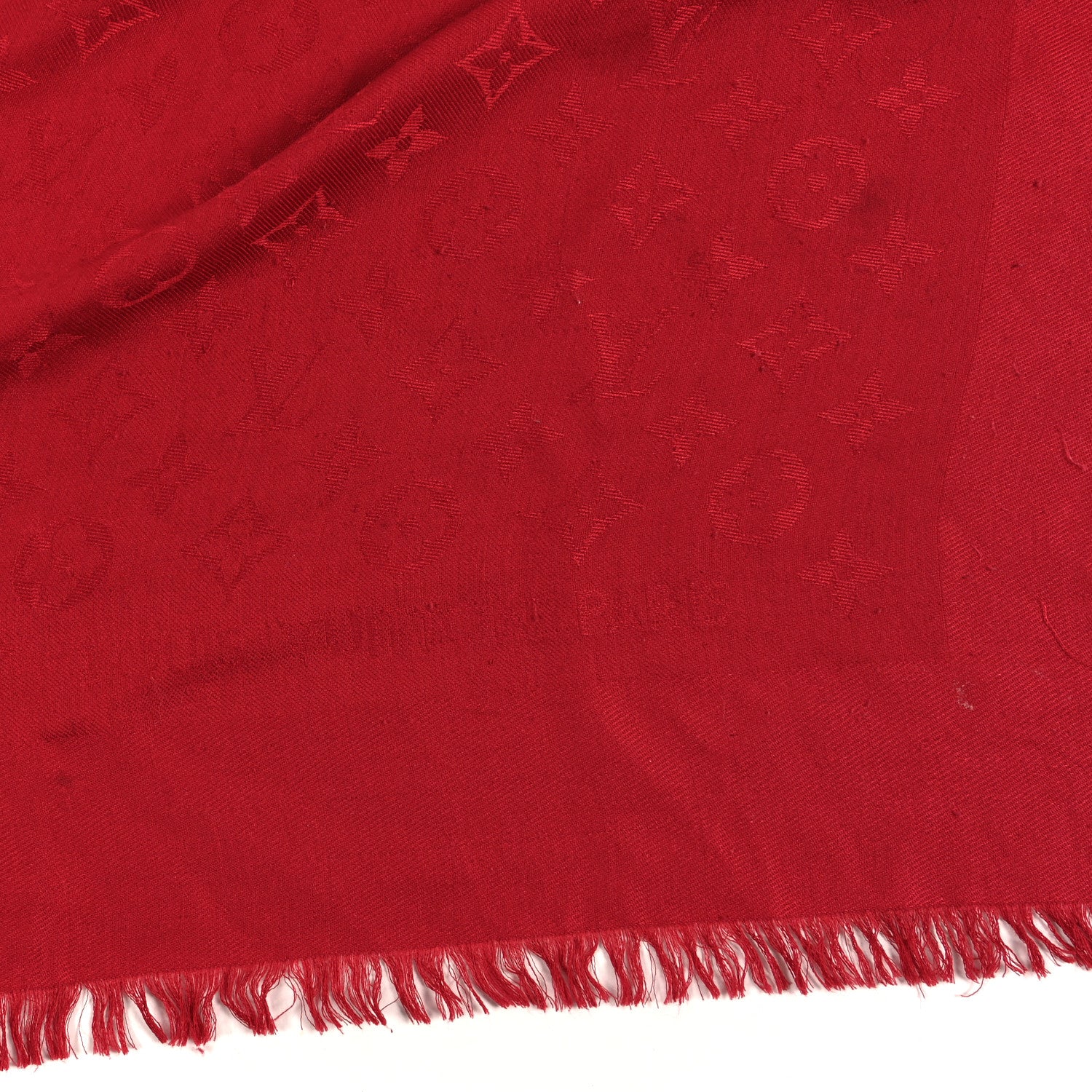 Silk Wool Monogram Shawl Pomme D'Amour