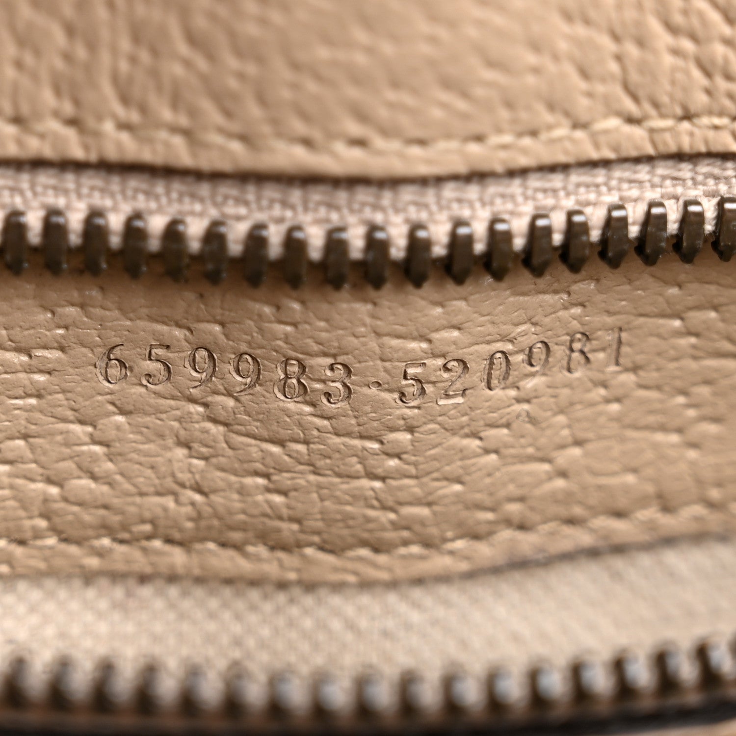 GG Supreme Monogram Textured Dollar Calfskin Small Retro Interlocking G Tote Bag Beige Mystic White Oatmeal