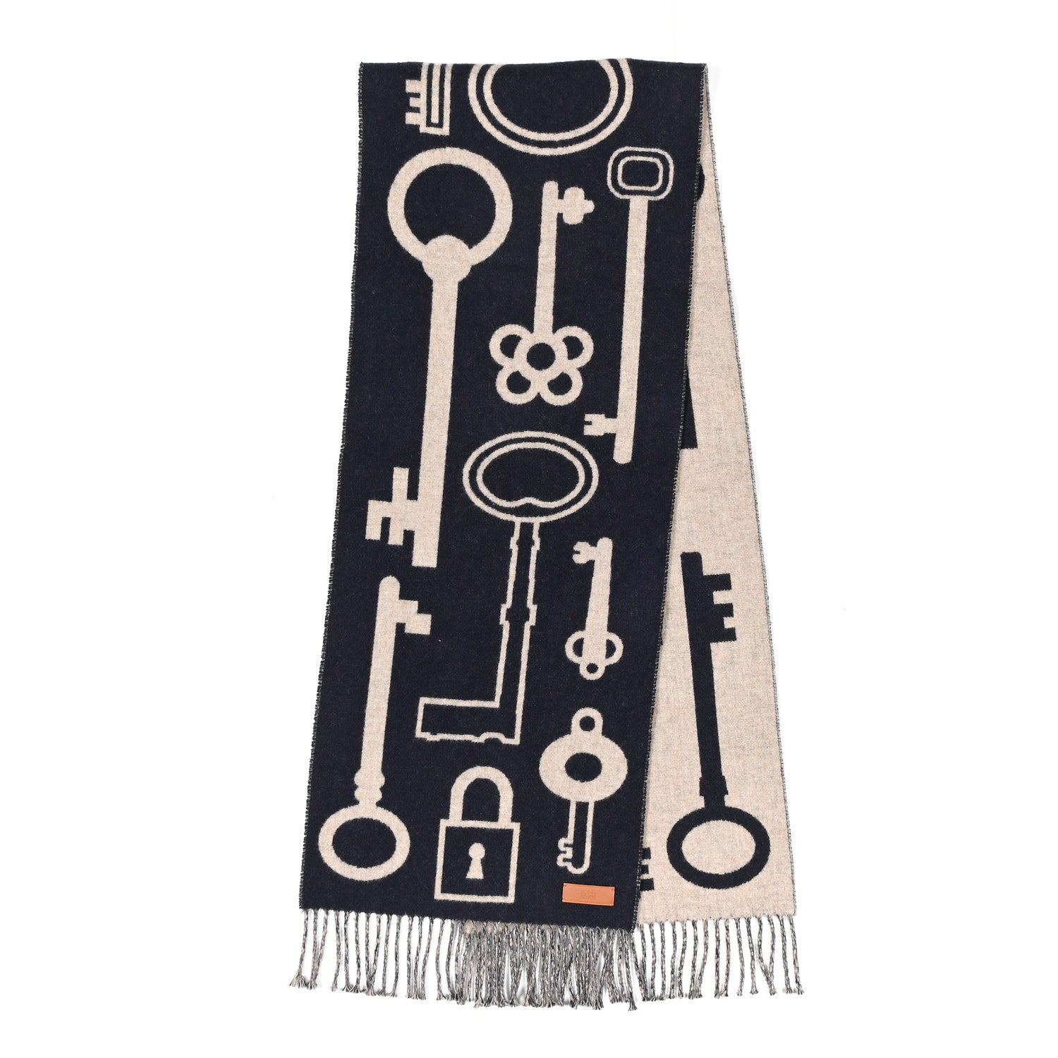 Cashmere Casaque Porte-Clefs Muffler Marine Beige Chine