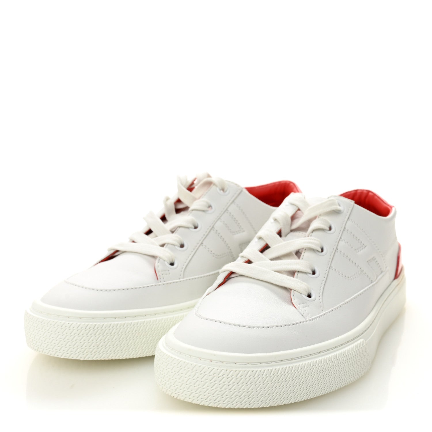 Shiny Lizard Calfskin Deep Sneakers 38 White Bougainvillea