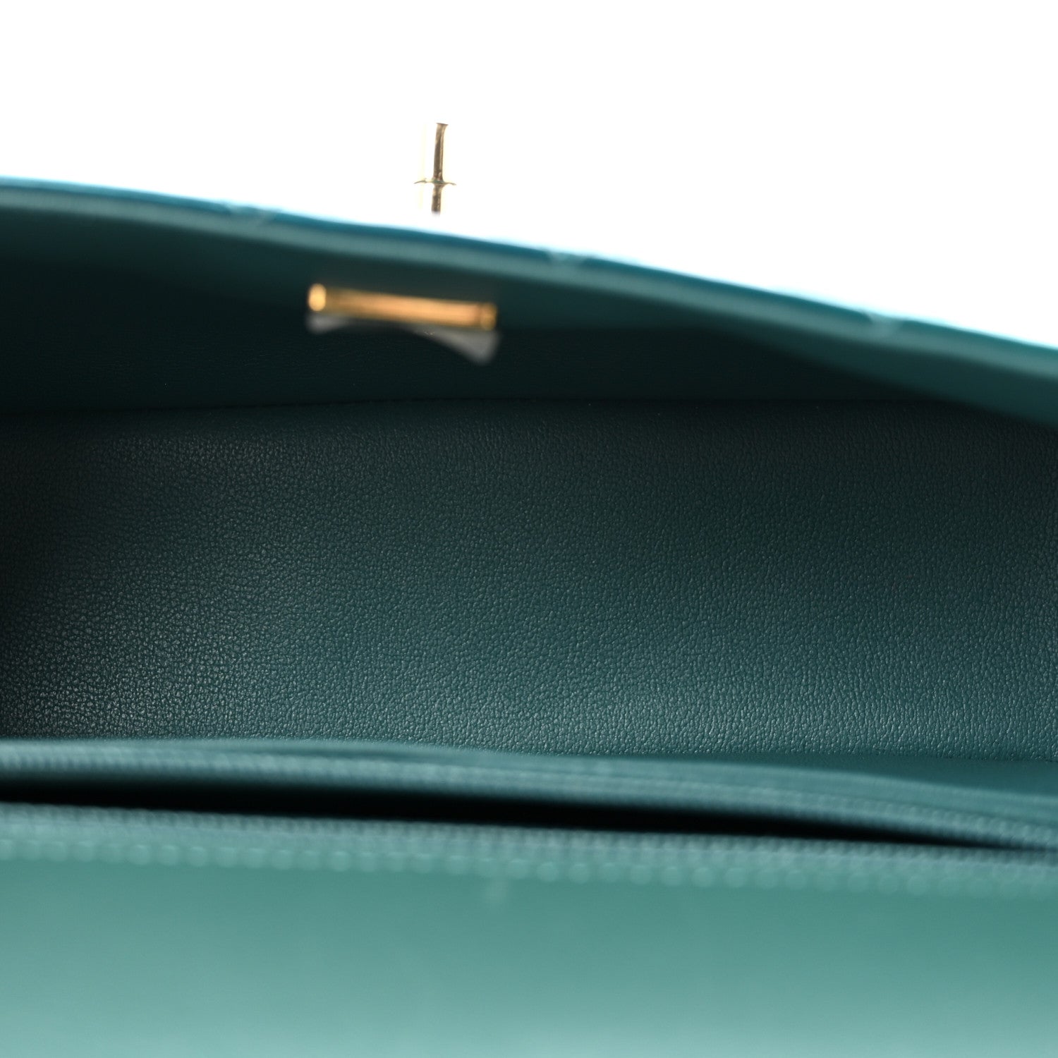 Shaded Patent Calfskin Quilted Mini Rectangular Flap Green Blue