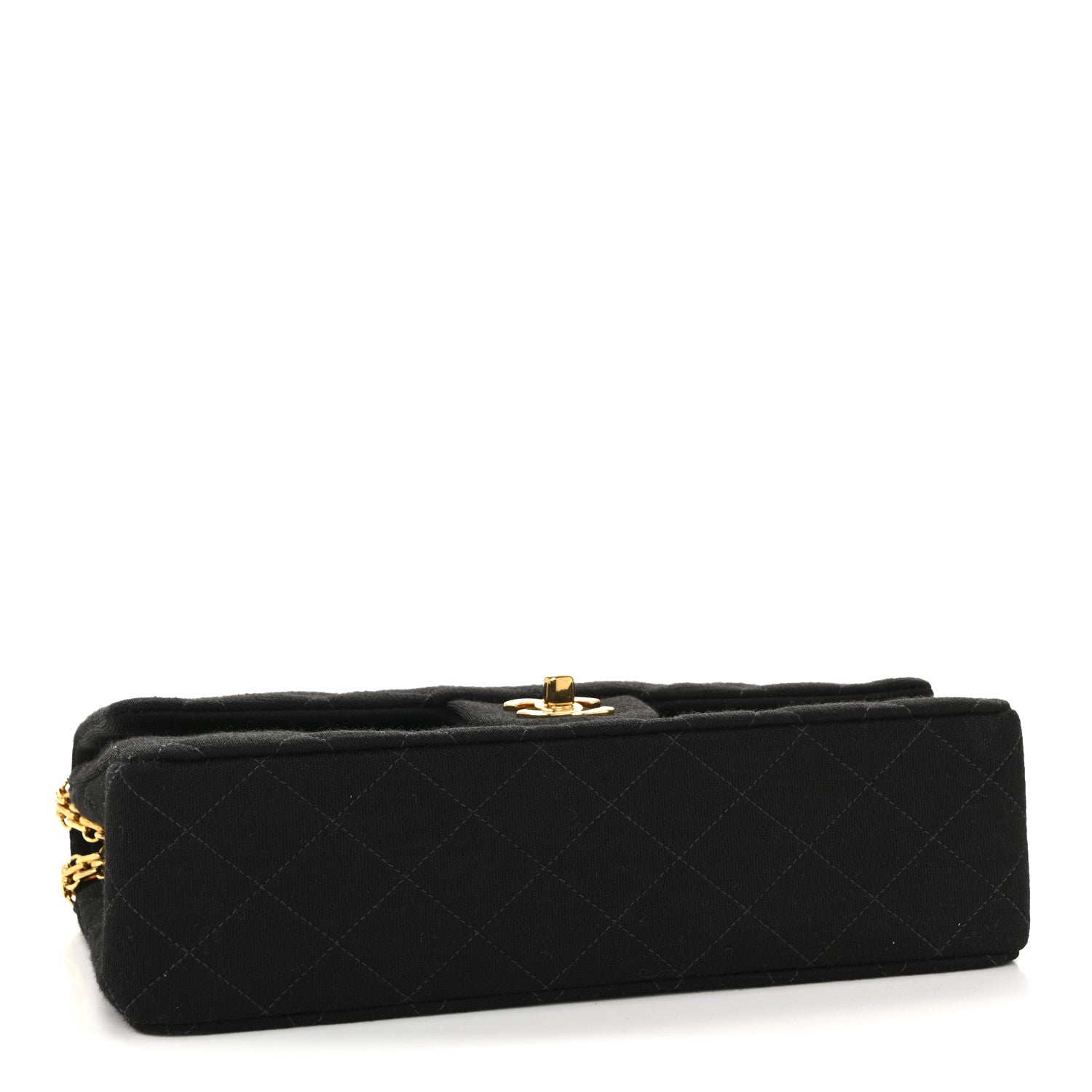 Jersey Quilted Medium Double Flap Black