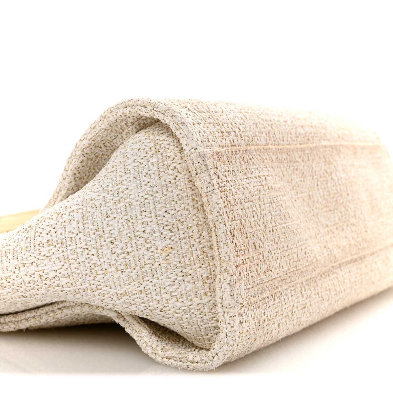 Lurex Boucle Small Deauville Tote Ivory
