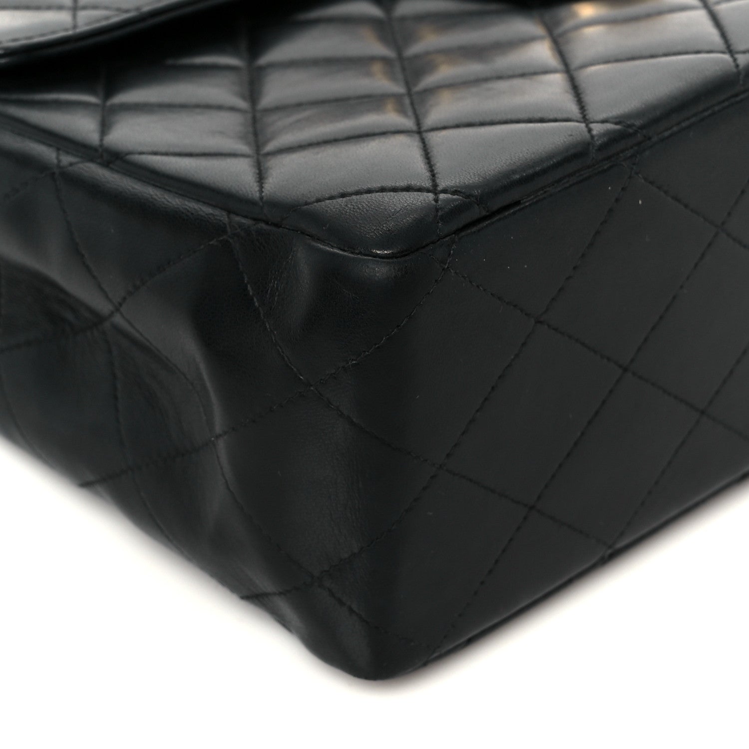 Lambskin Quilted XL Jumbo Single Flap Black