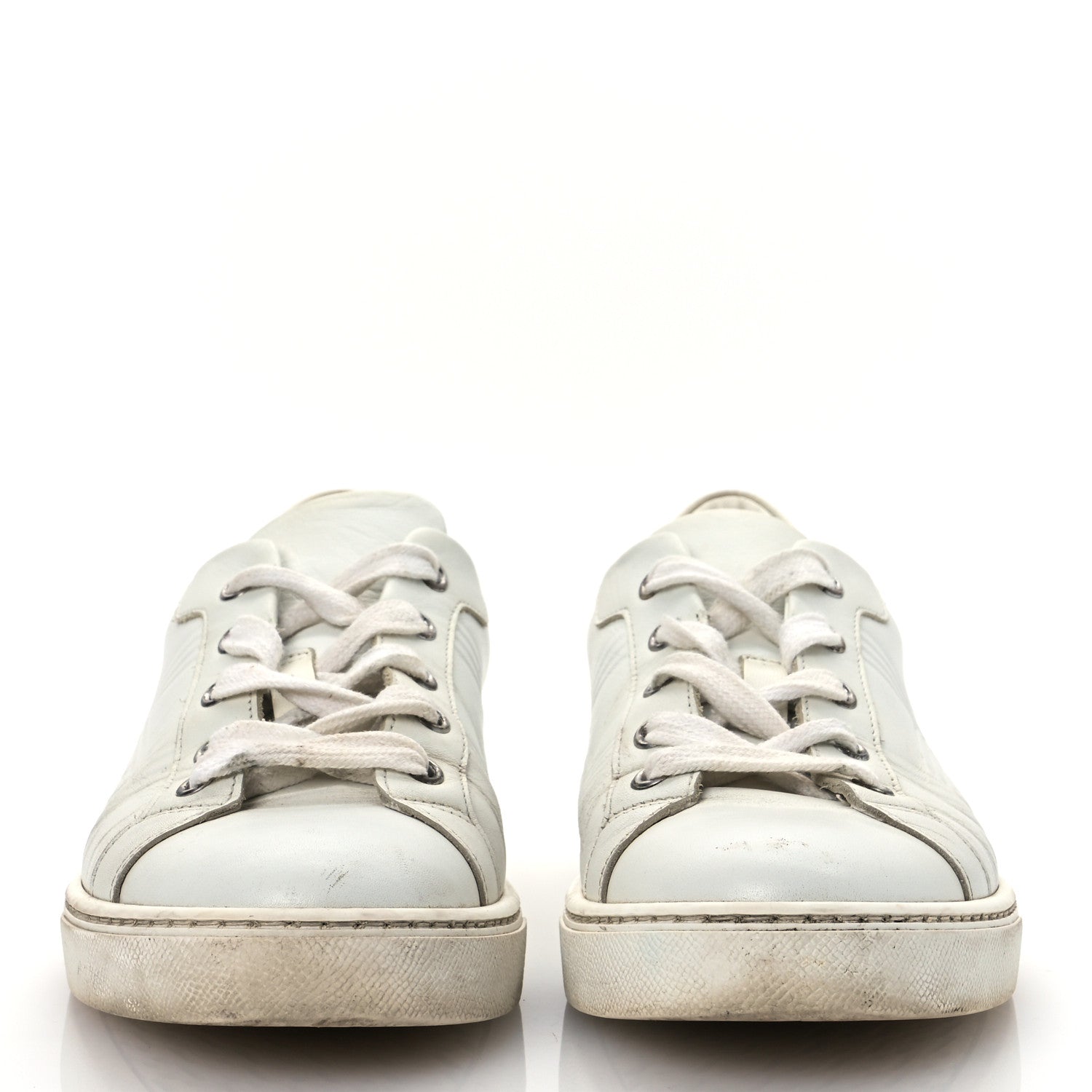 Calfskin Womens Advantage Sneakers 37 White