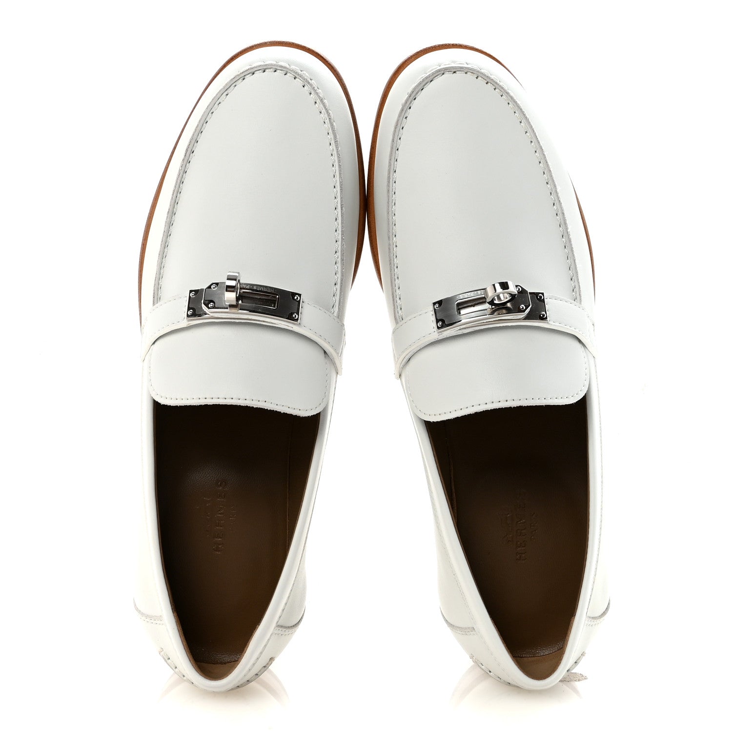 Calfskin Womens Destin Loafers 36.5 White