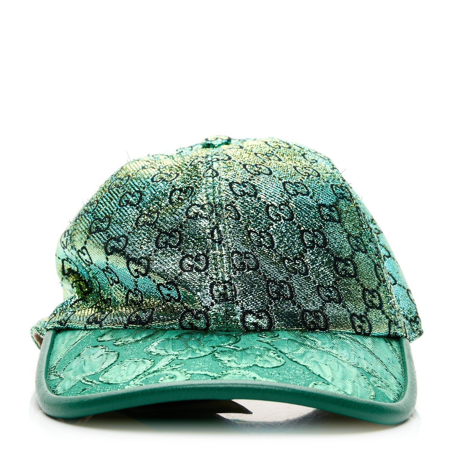 Silk Blend Jacquard Monogram Santa Barbara Baseball Hat S Green Black Radiant