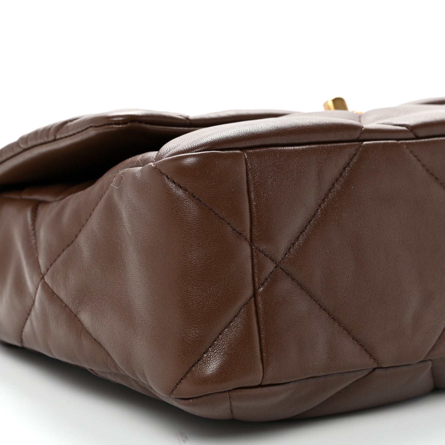Lambskin Quilted Large Chanel 19 Flap Dark Brown