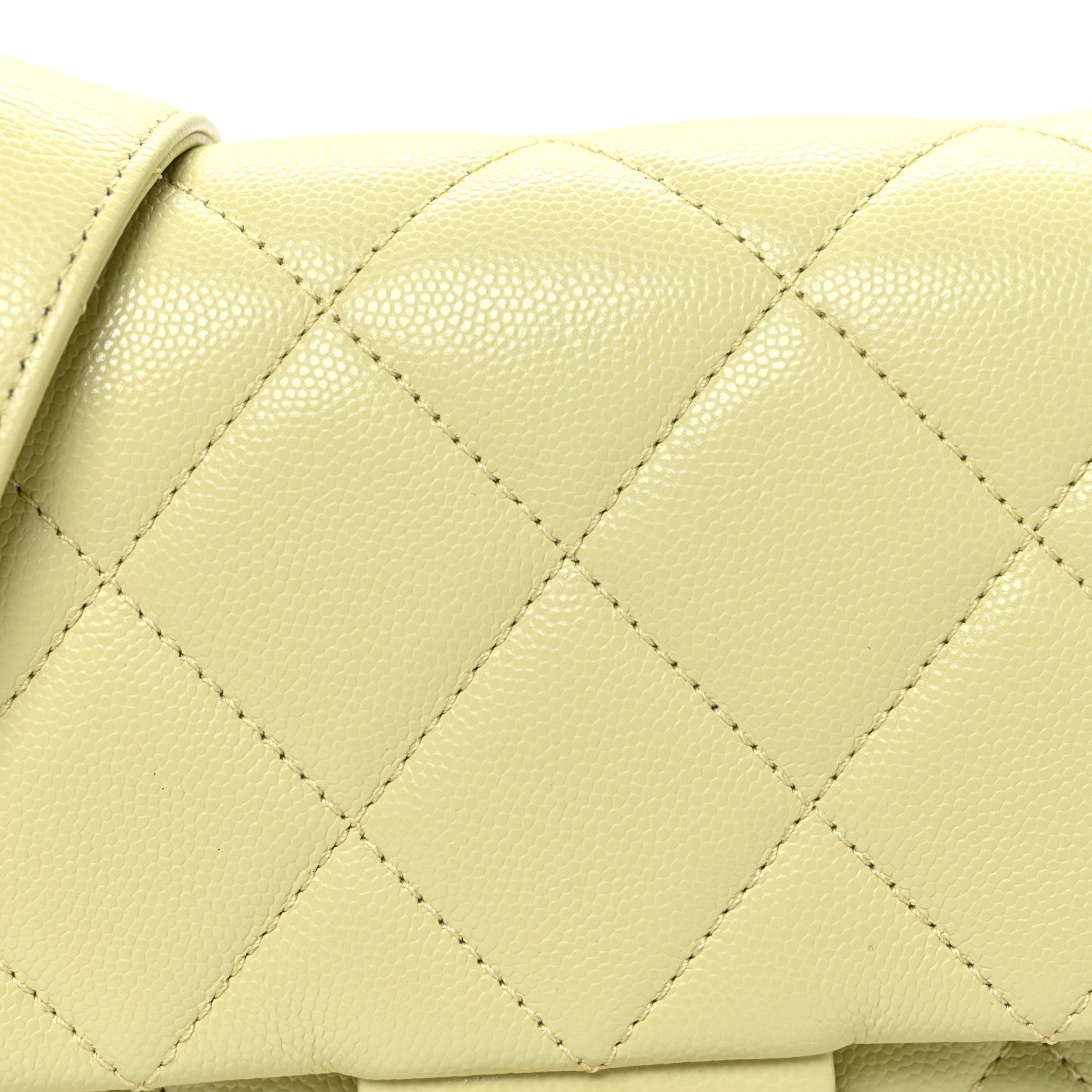 Shiny Caviar Quilted Mini Chain Messenger Flap Bag Yellow