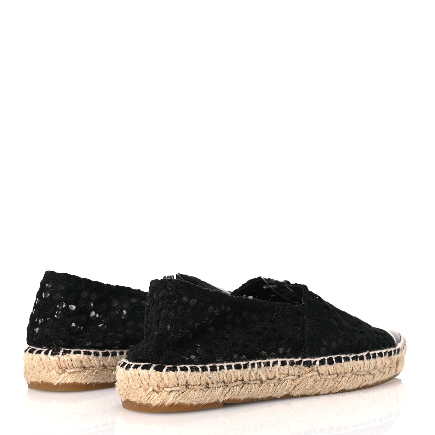 Lace Patent CC Espadrilles 40 Black
