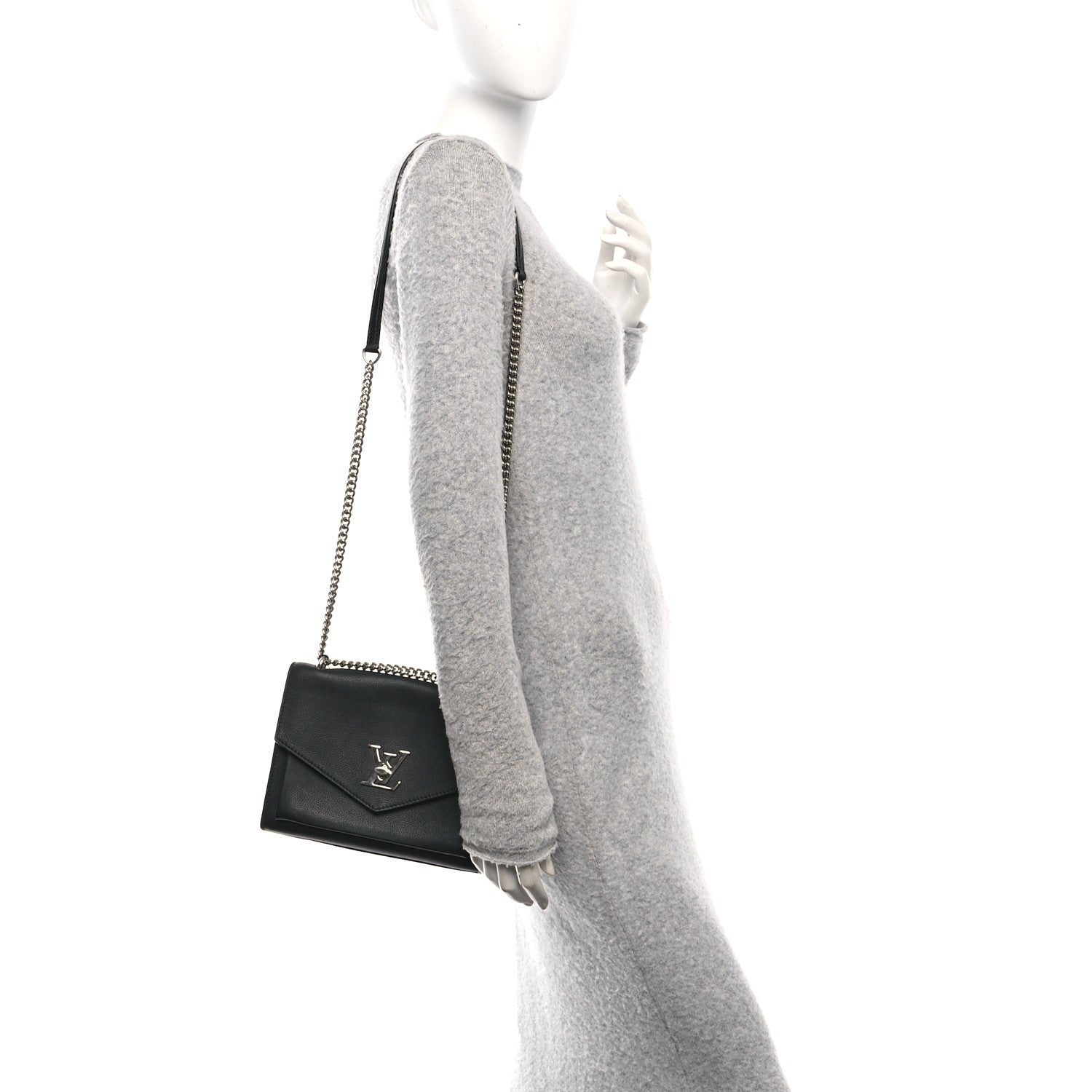 Soft Calfskin My Lockme Chain Bag BB Black