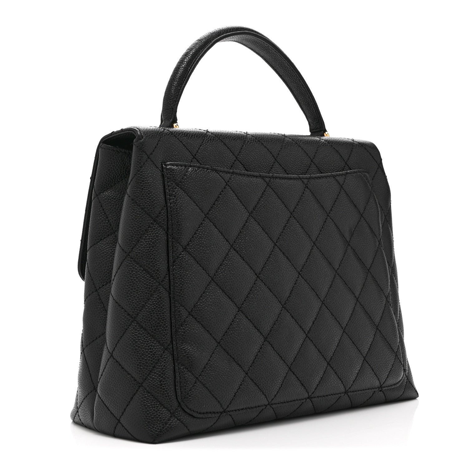 Caviar Quilted Jumbo Kelly Flap Black