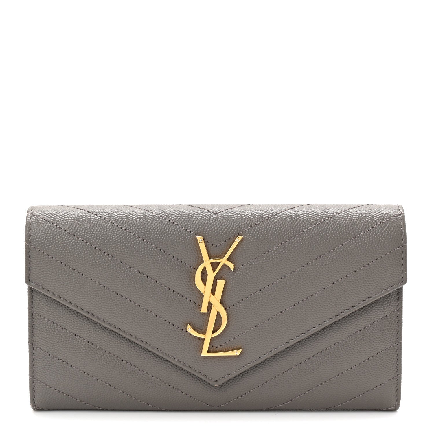 Grain De Poudre Matelasse Chevron Monogram Flap Wallet Storm