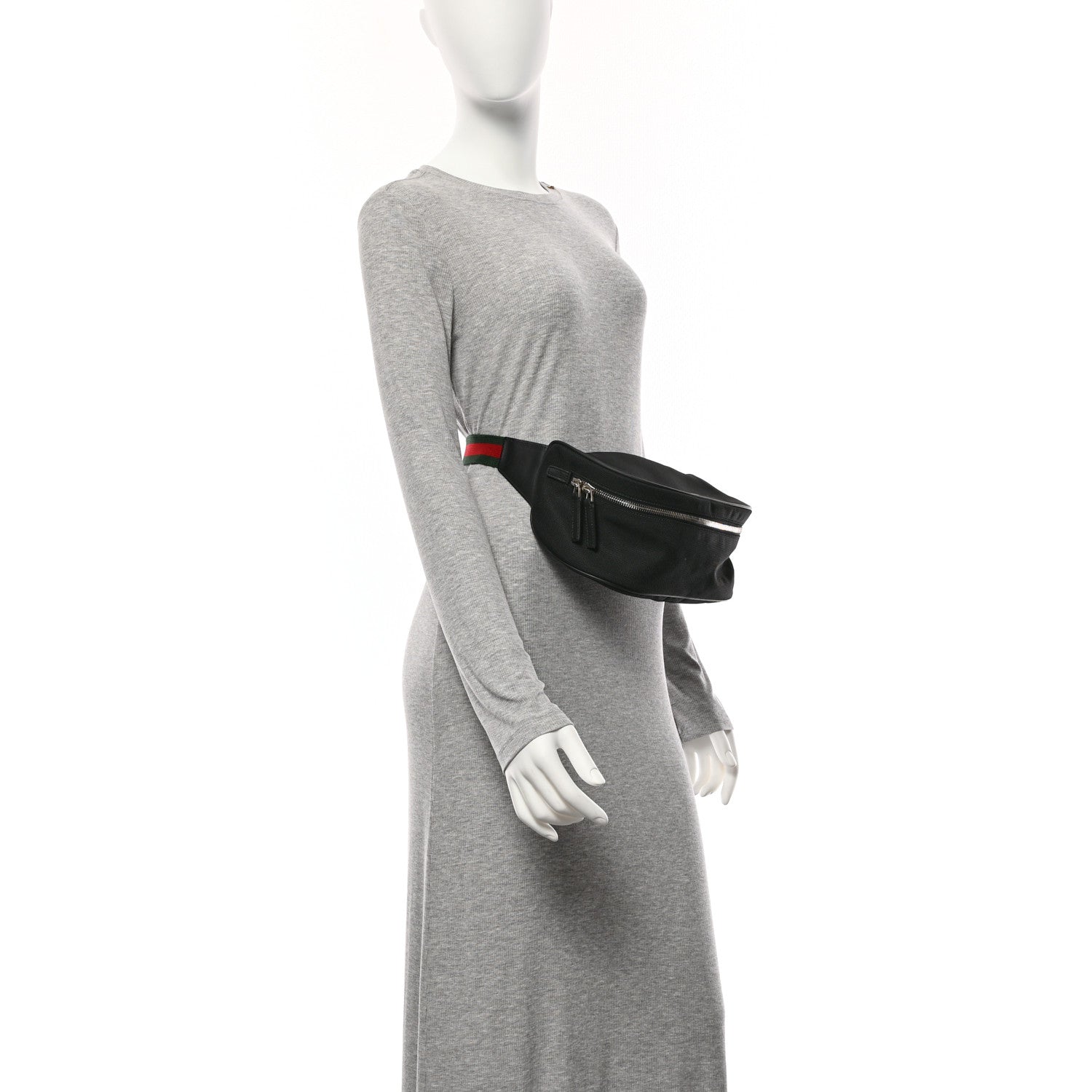 Techno Canvas Web Large Belt Bag Black